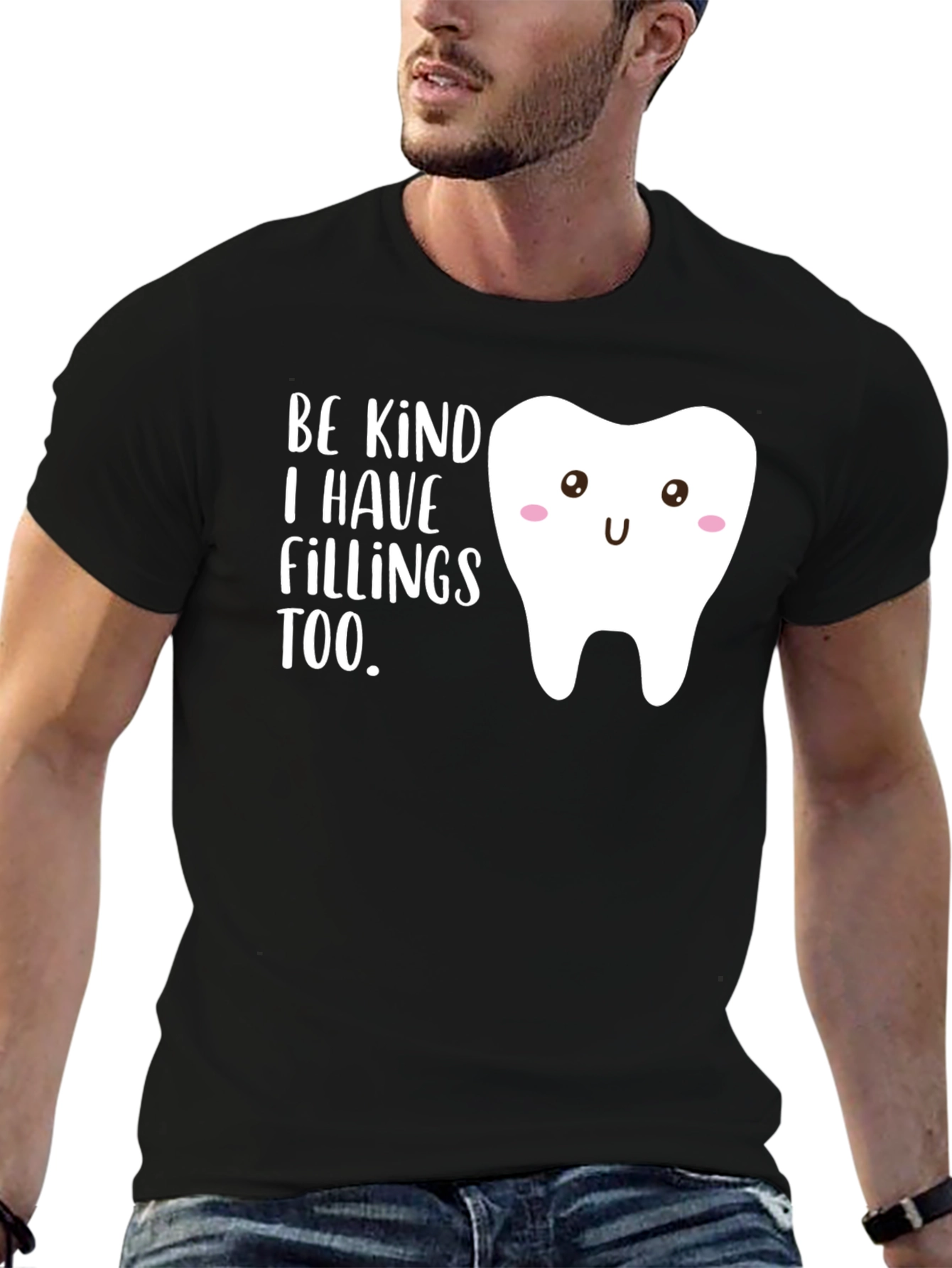 Black Be Kind I Have Fillings Too Black T-Shirt view 6
