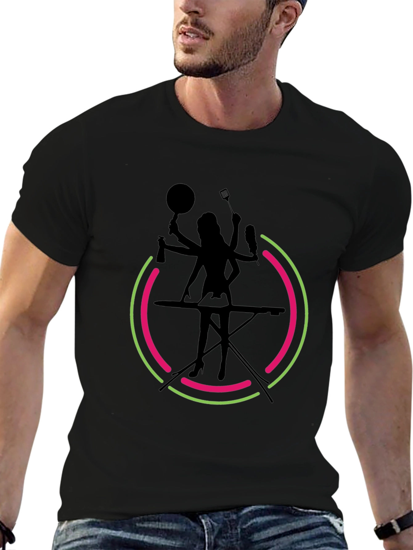Black Multi-Tasking Diva Graphic Tee - Black T-Shirt view 6
