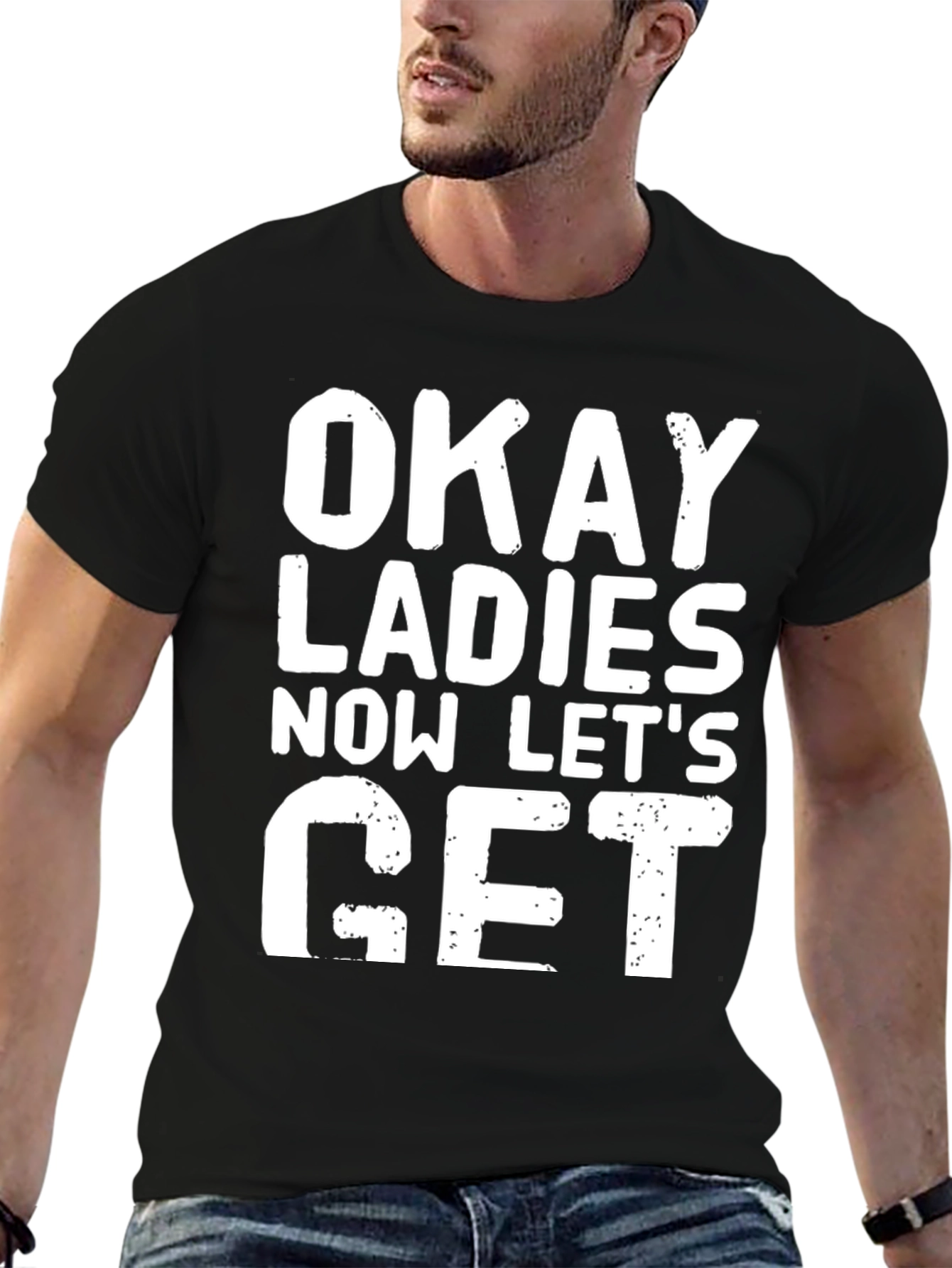Black Okay Ladies T-Shirt - Novelty Graphic Tee view 6