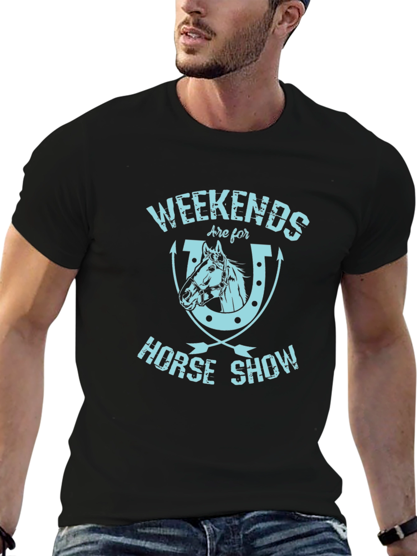Black Weekends are for Horse Show T-Shirt - Black view 6