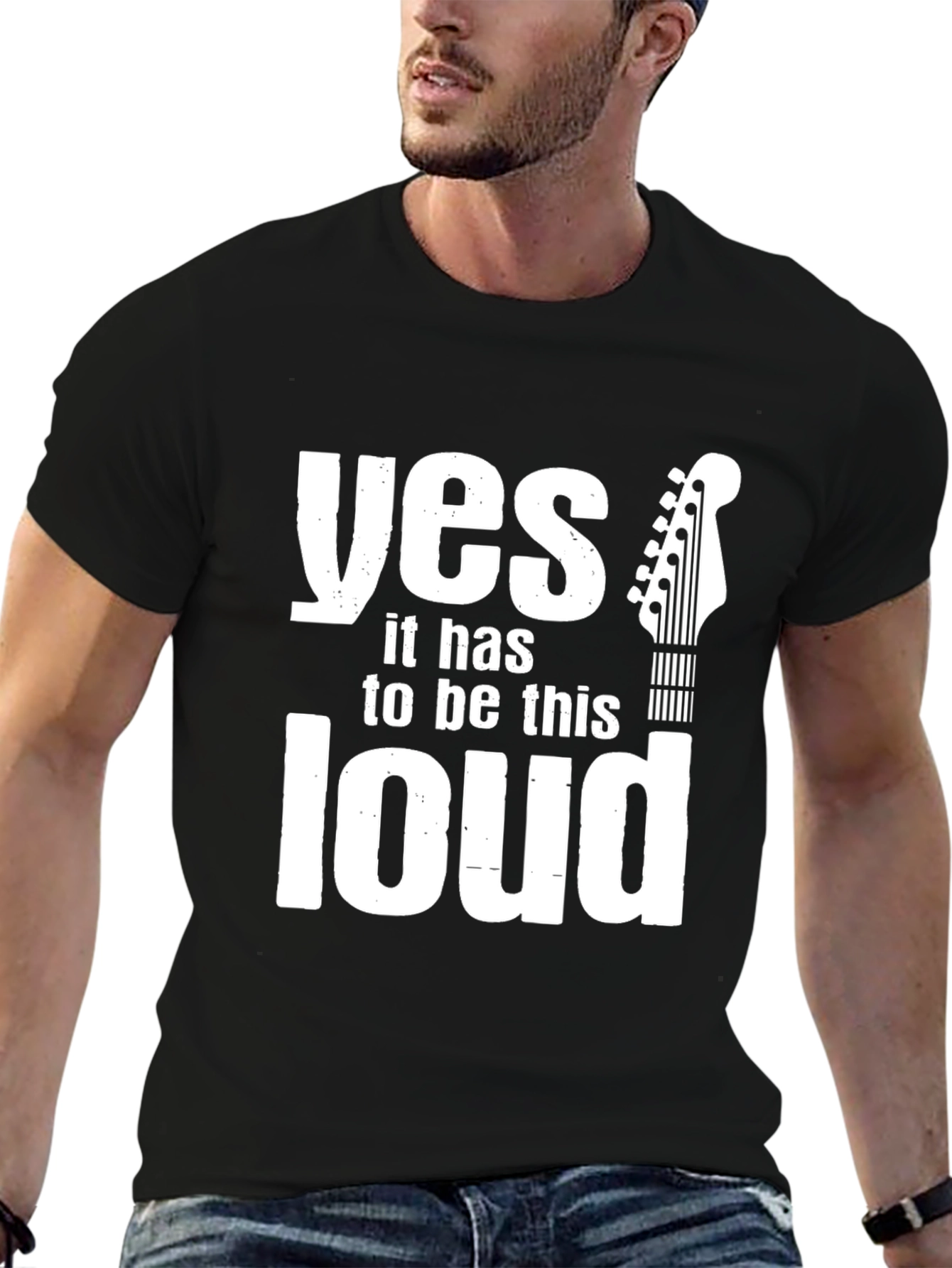 Black Yes It Has To Be This Loud Black Graphic Tee view 6