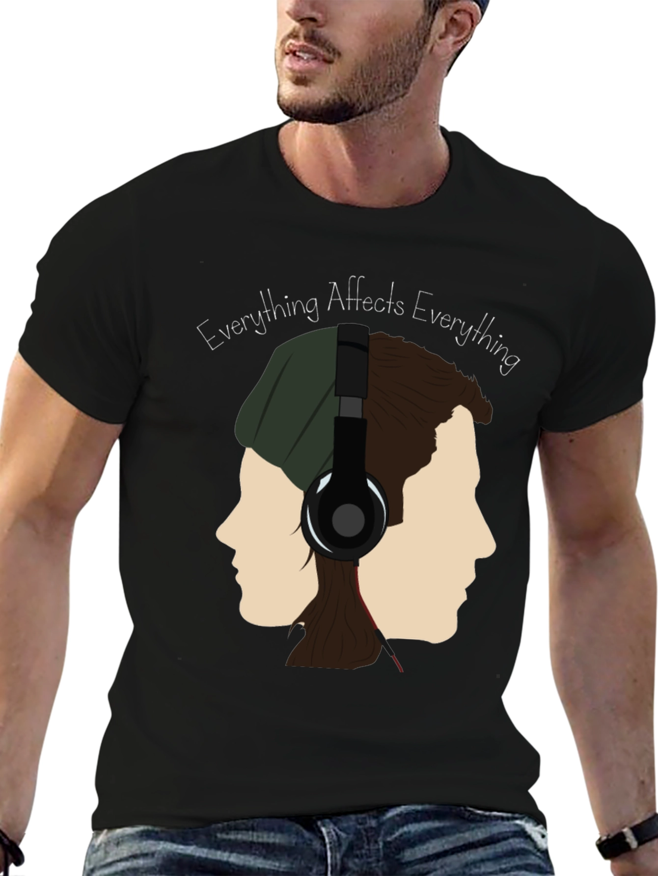 Black Everything Affects Everything T-Shirt view 6