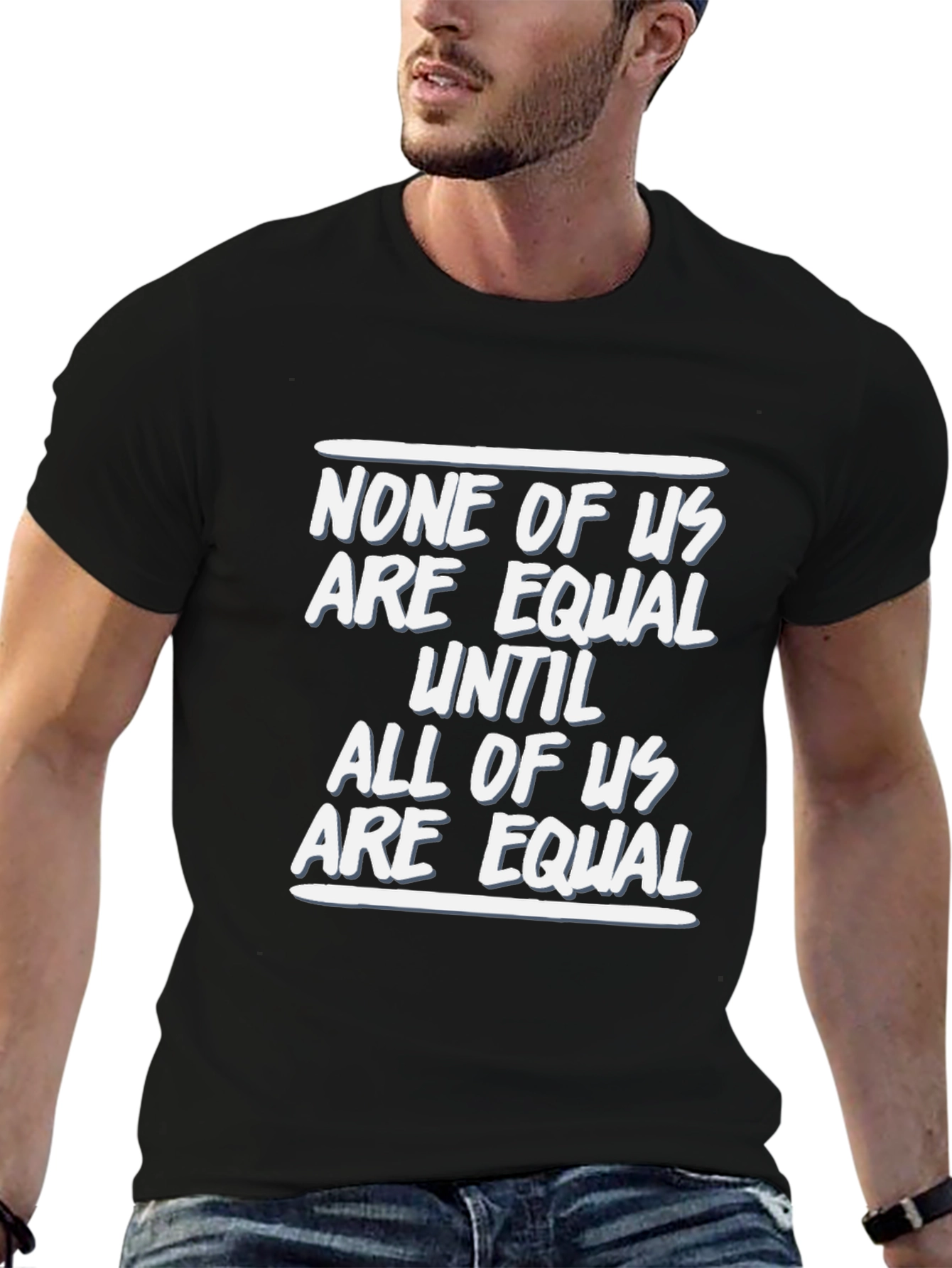 Black Equality Statement Black Graphic Tee view 6