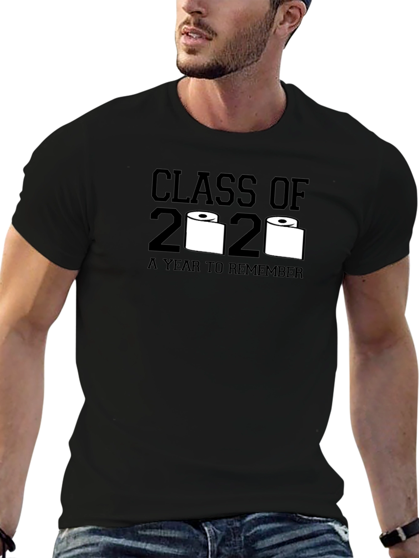 Black Class of 2020 Toilet Paper T-Shirt view 6