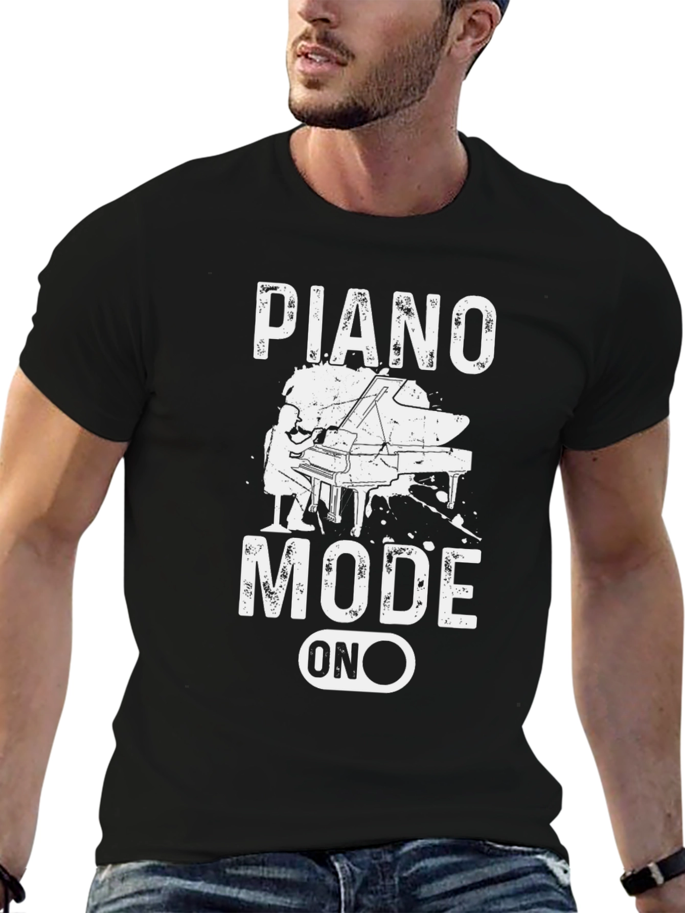 Black Piano Mode On Graphic Tee view 6