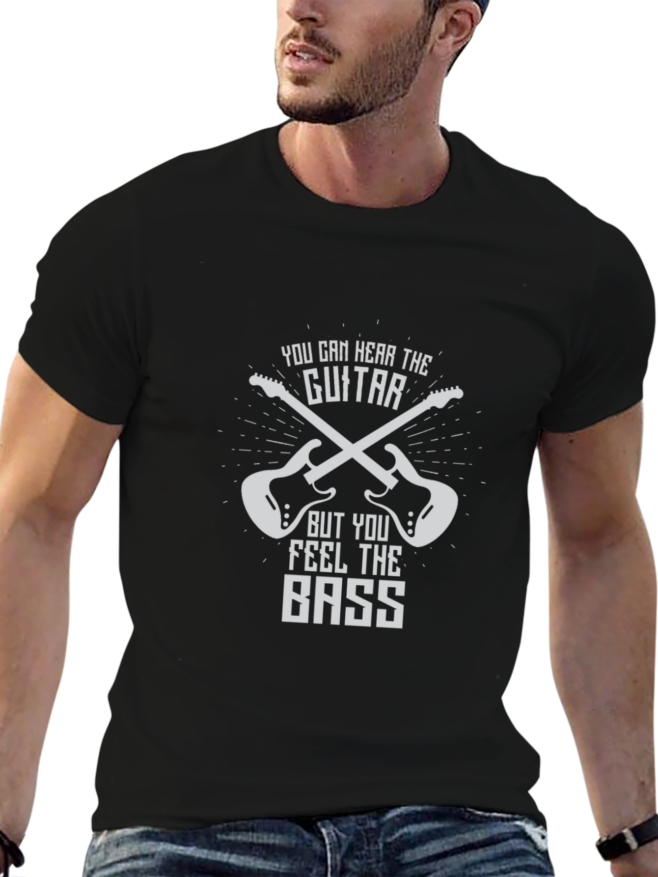 Black Guitar and Bass T-Shirt view 6