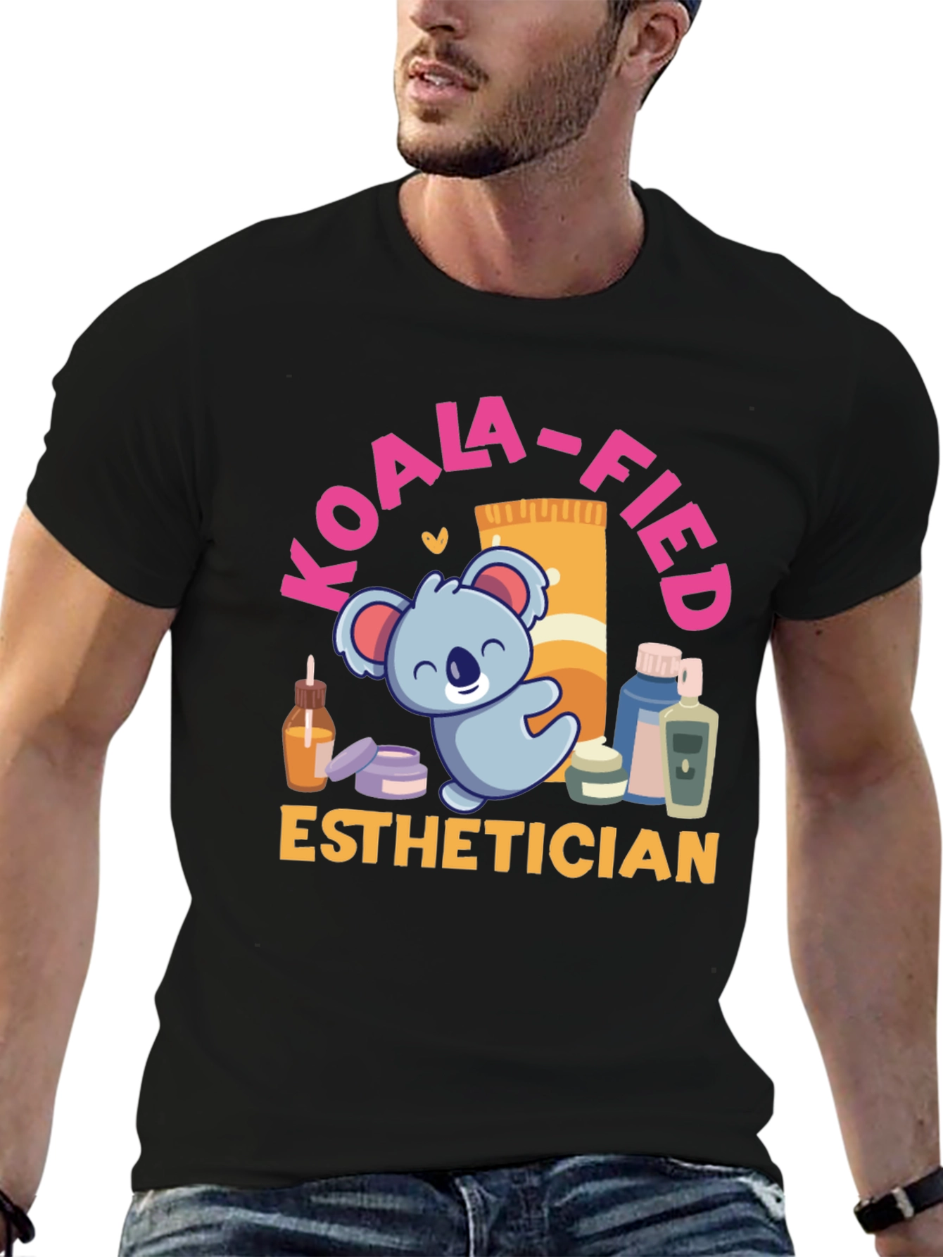 Black Koala-fied Esthetician T-Shirt view 6