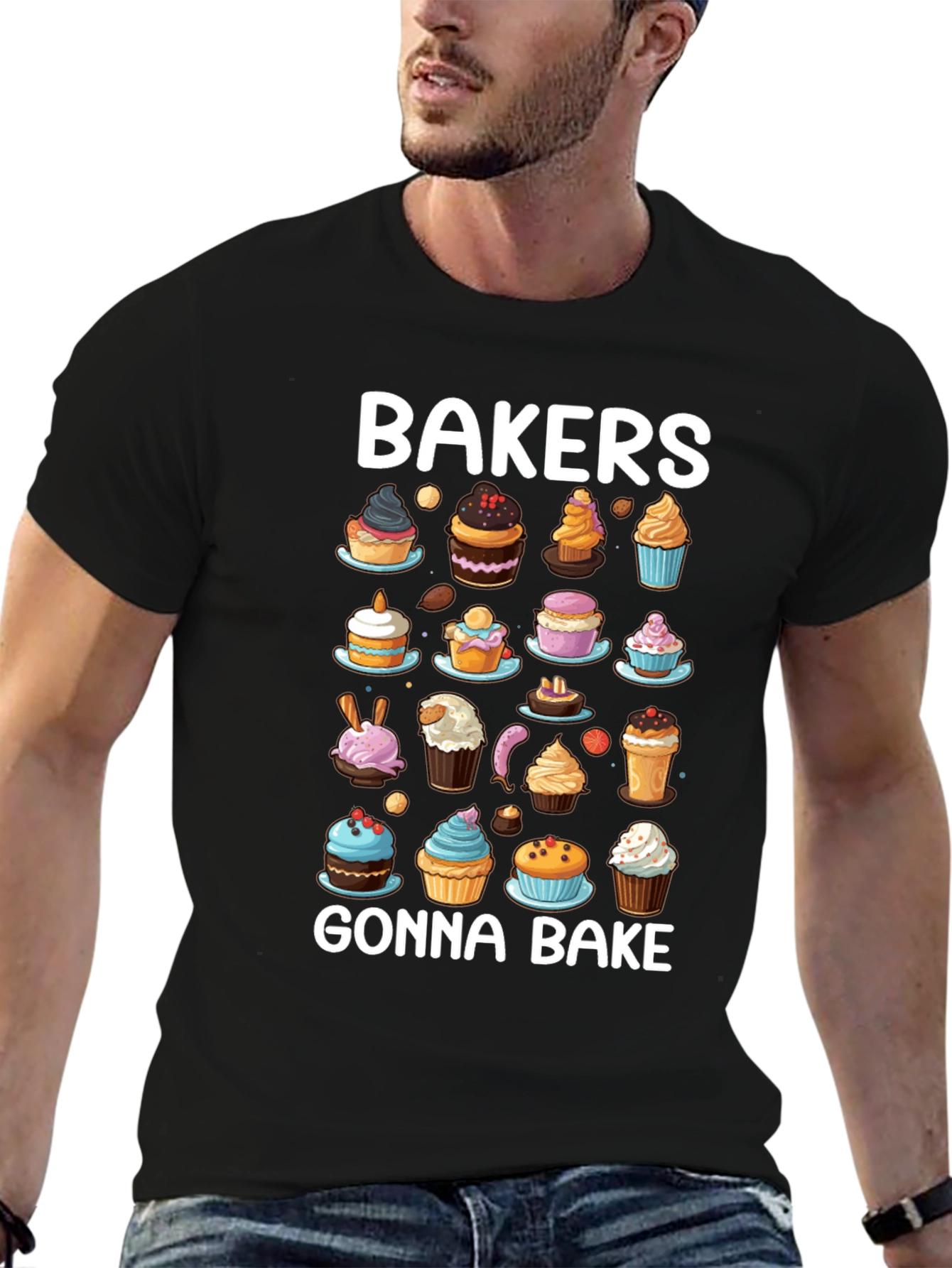Black Bakers Gonna Bake Cupcake T-Shirt view 6