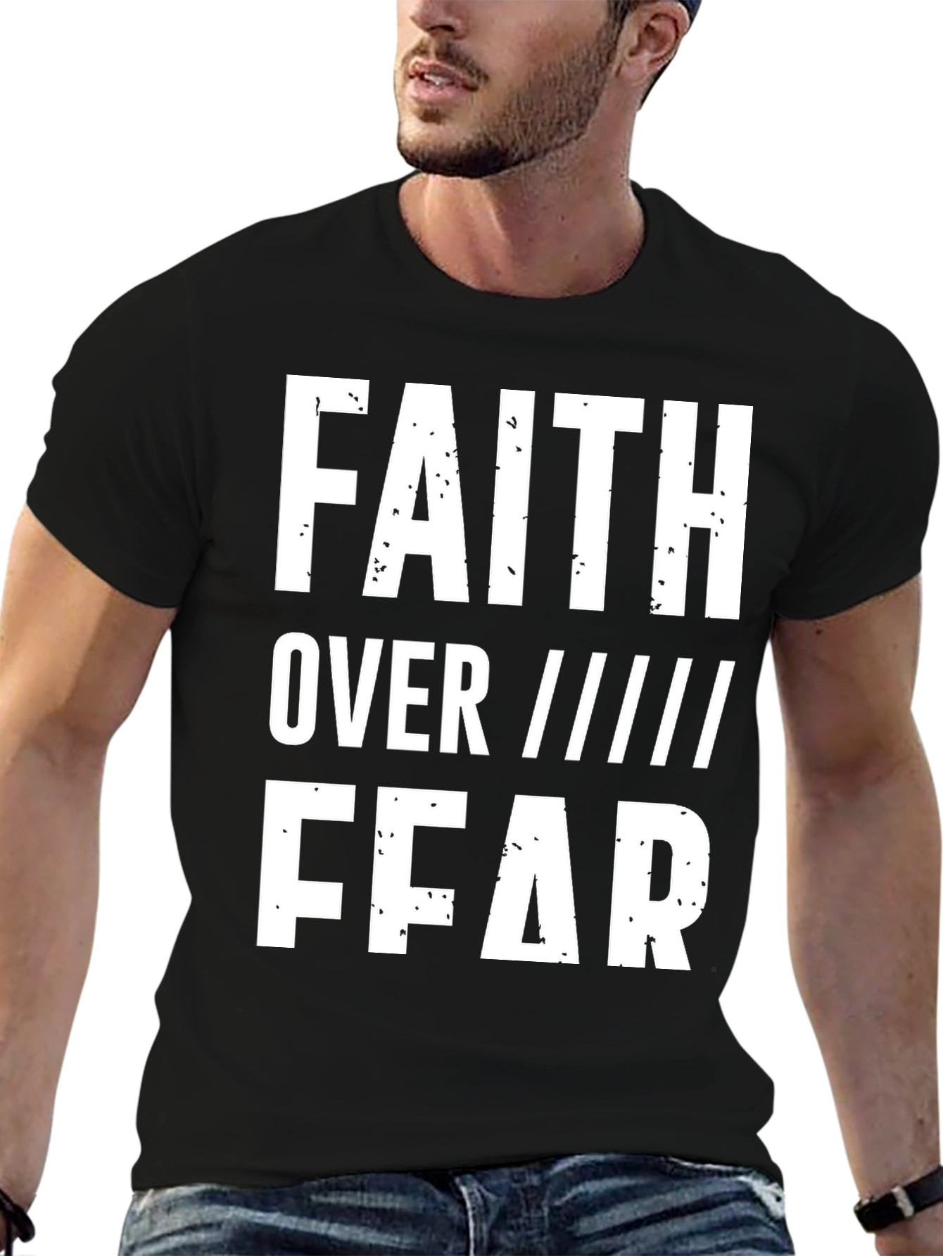 Black Faith Over Fear Graphic T-Shirt view 6