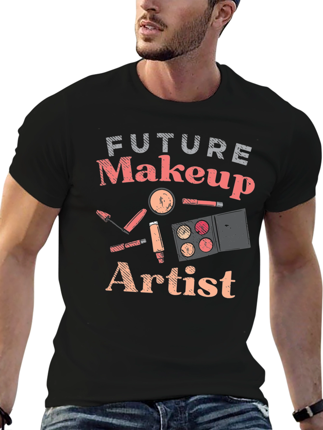 Black Future Makeup Artist T-Shirt - Stylish Gift for Aspiring MUA view 6