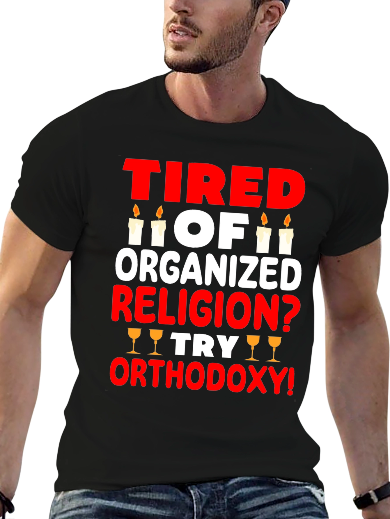 Black Tired of Religion T-Shirt view 6