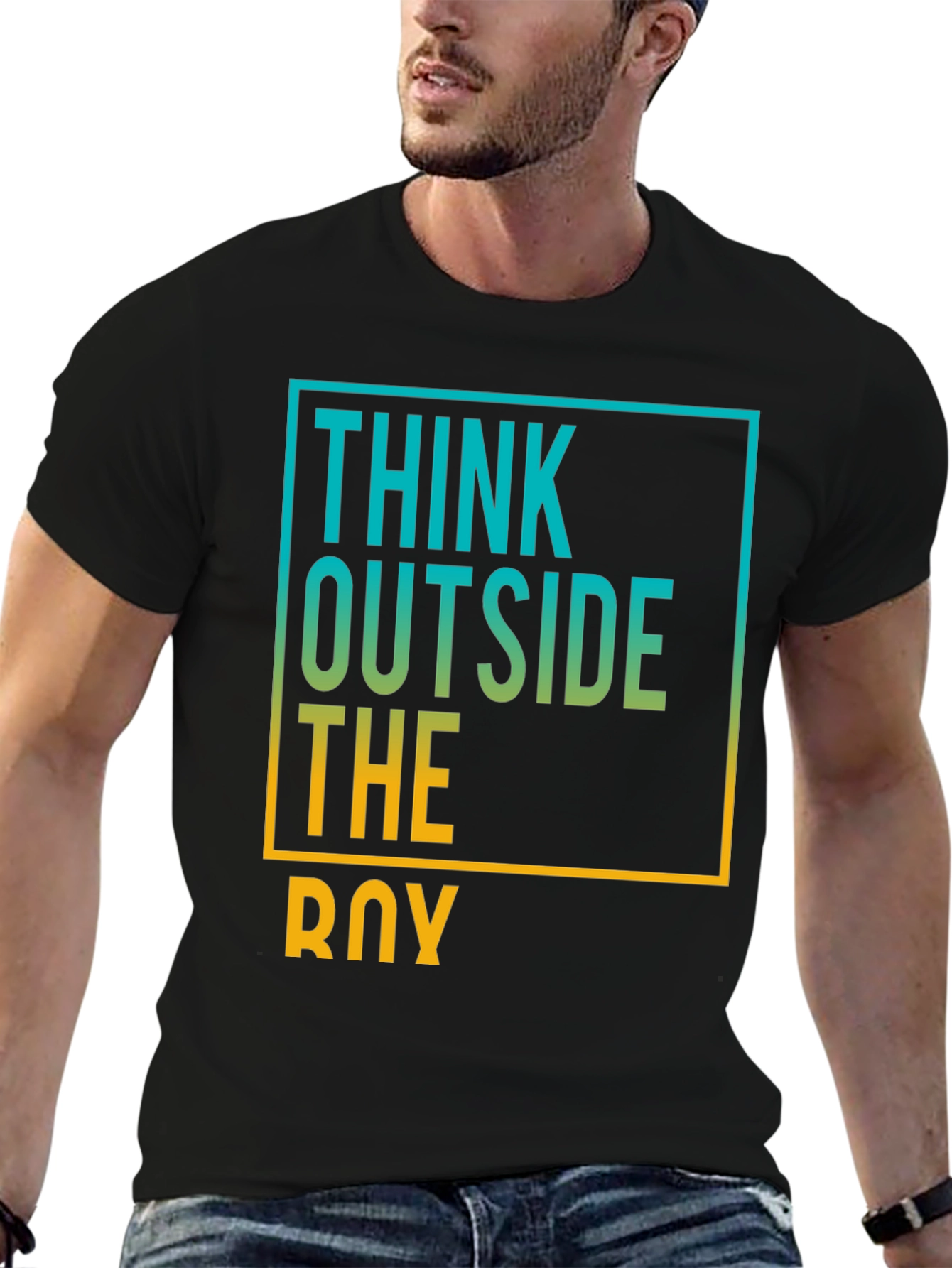 Black Think Outside The Box Graphic Tee view 6