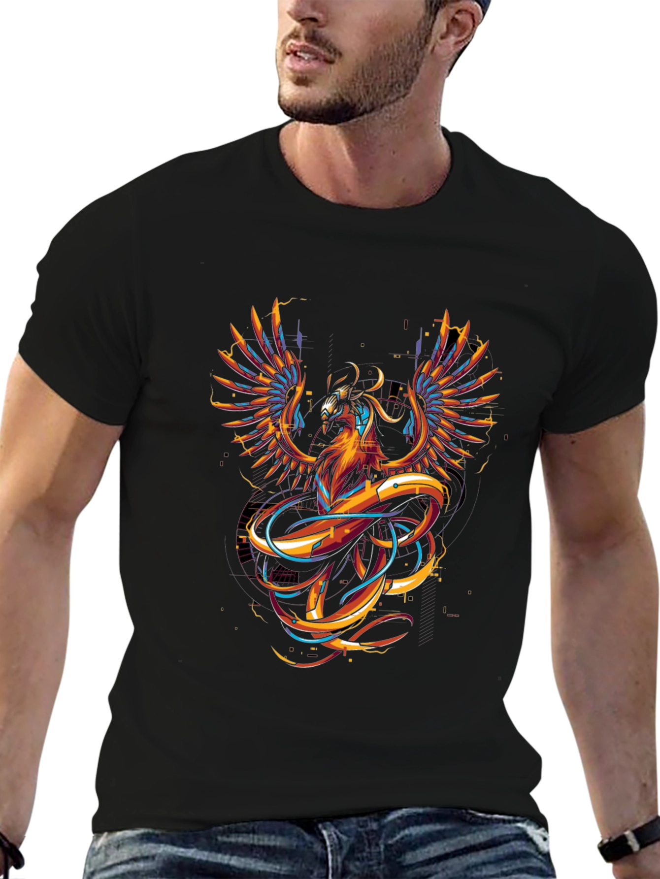 Black Phoenix Graphic Black T-Shirt view 6