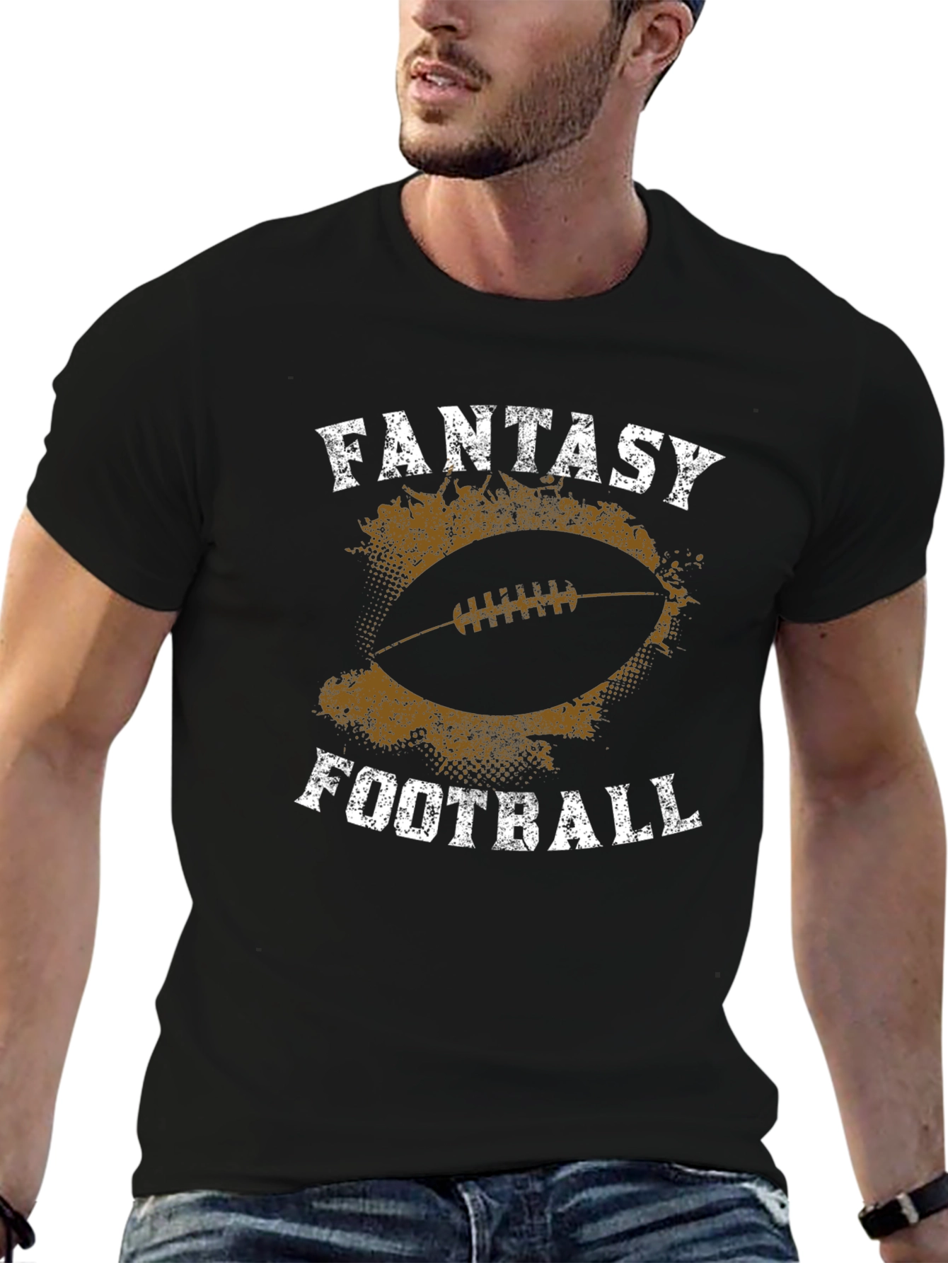 Black Fantasy Football Graphic T-Shirt view 6