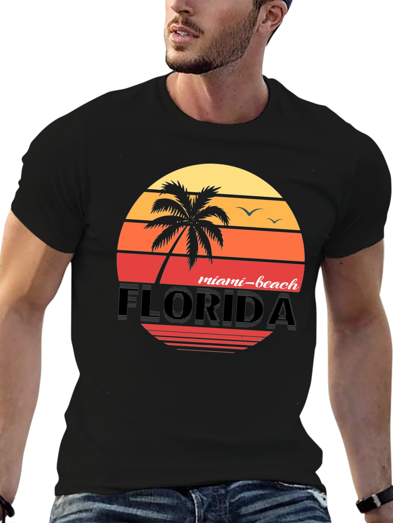 Miami Beach Florida Sunset T-Shirt - 6
