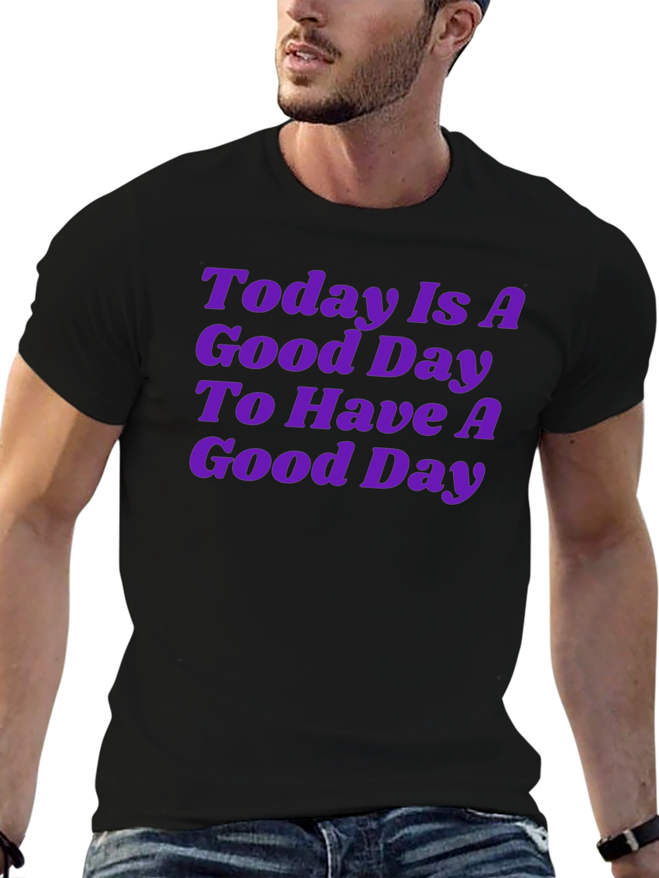 Black Good Day Graphic Tee - Black view 6