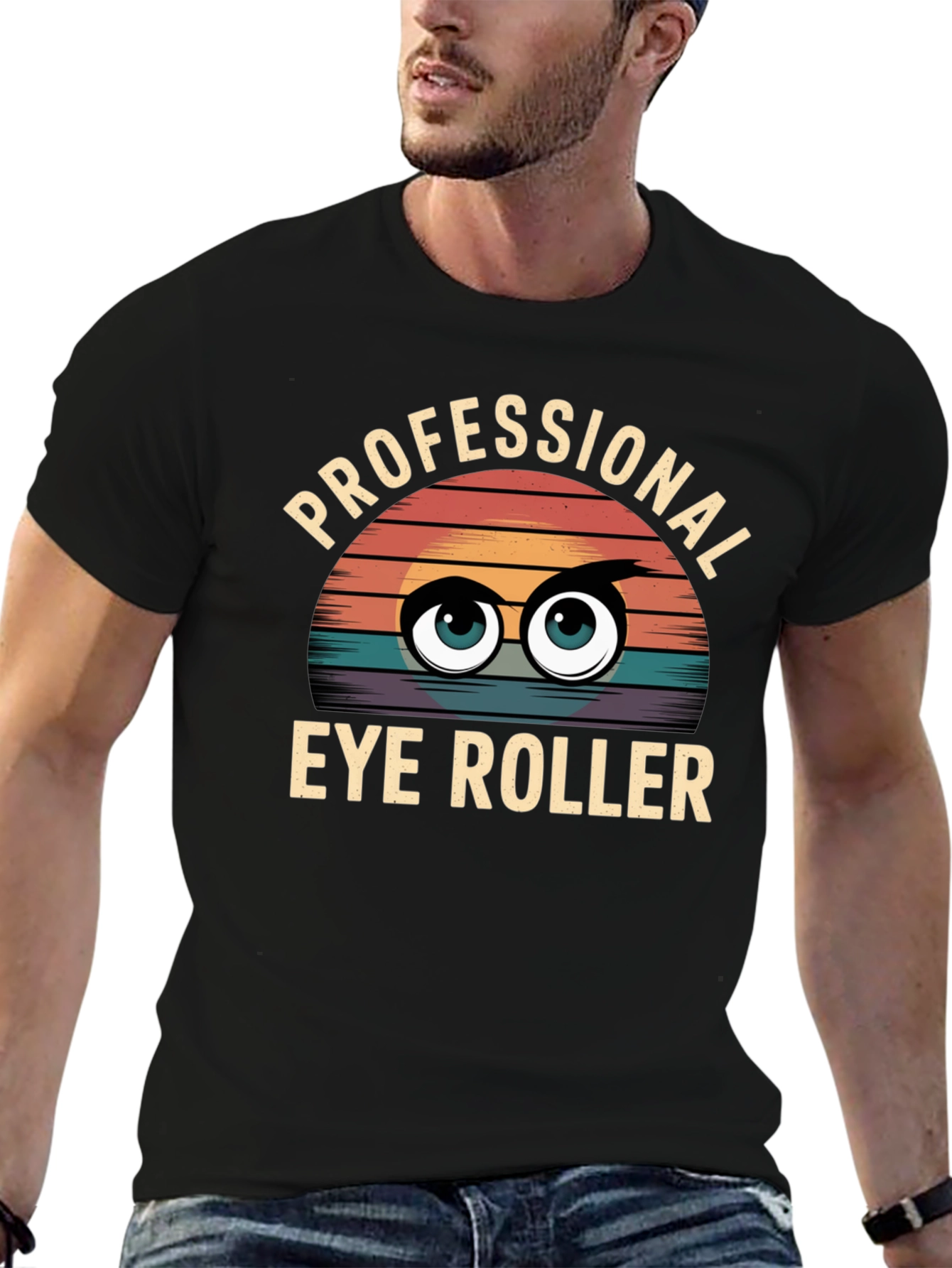Black Professional Eye Roller T-Shirt view 6