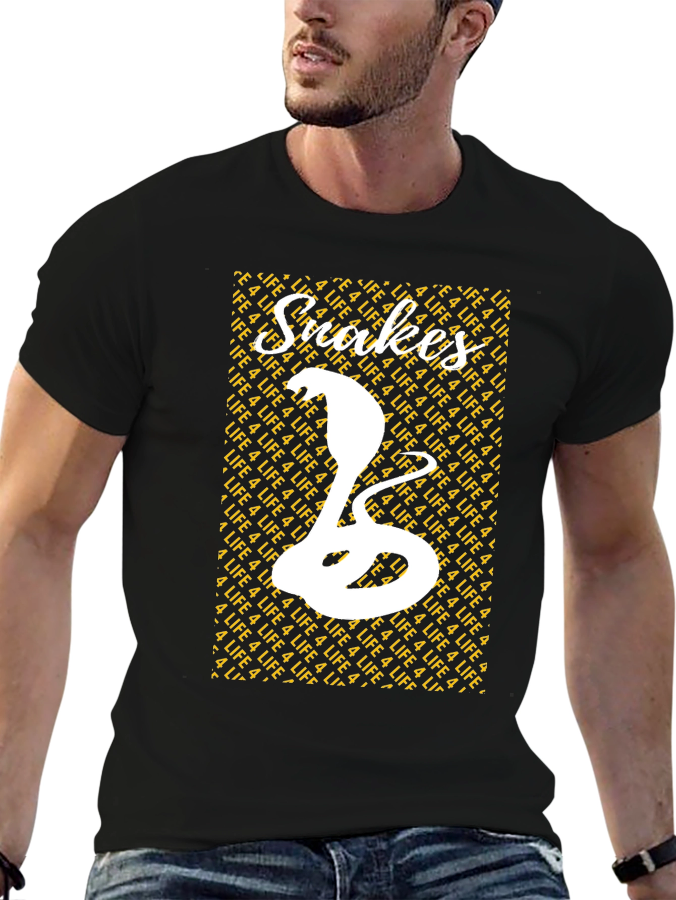 Black Snakes 4 Life Graphic Print T-Shirt view 6
