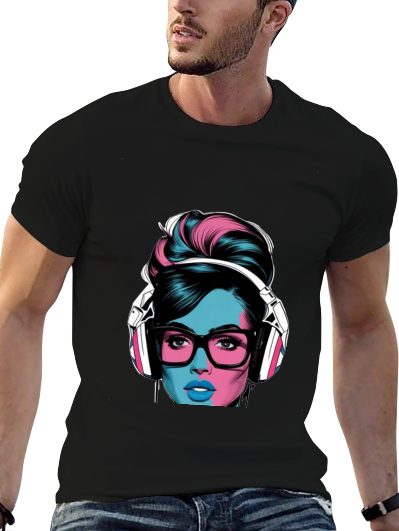 Black Vaporwave Woman T-Shirt view 6
