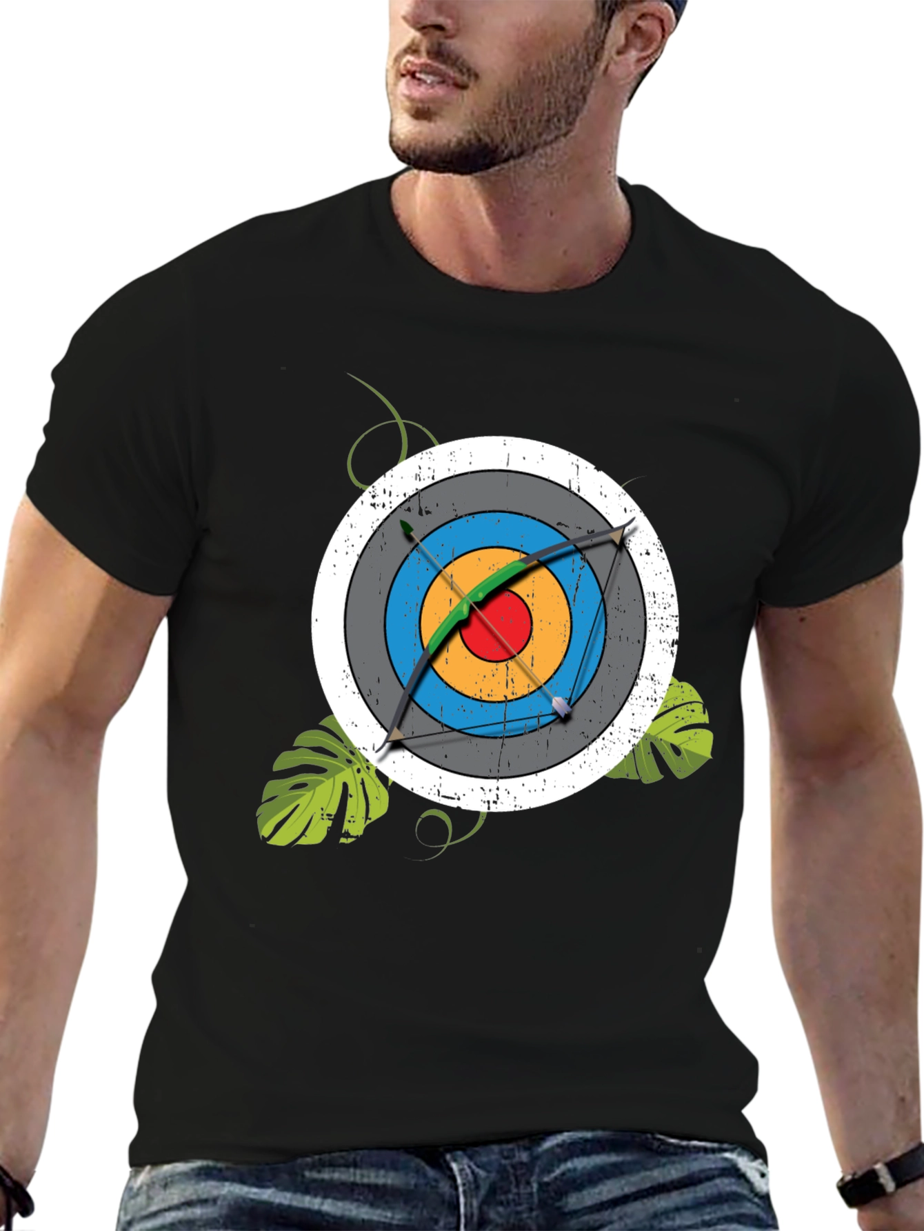 Black Archery Target Graphic Tee - Men's Black T-Shirt view 6
