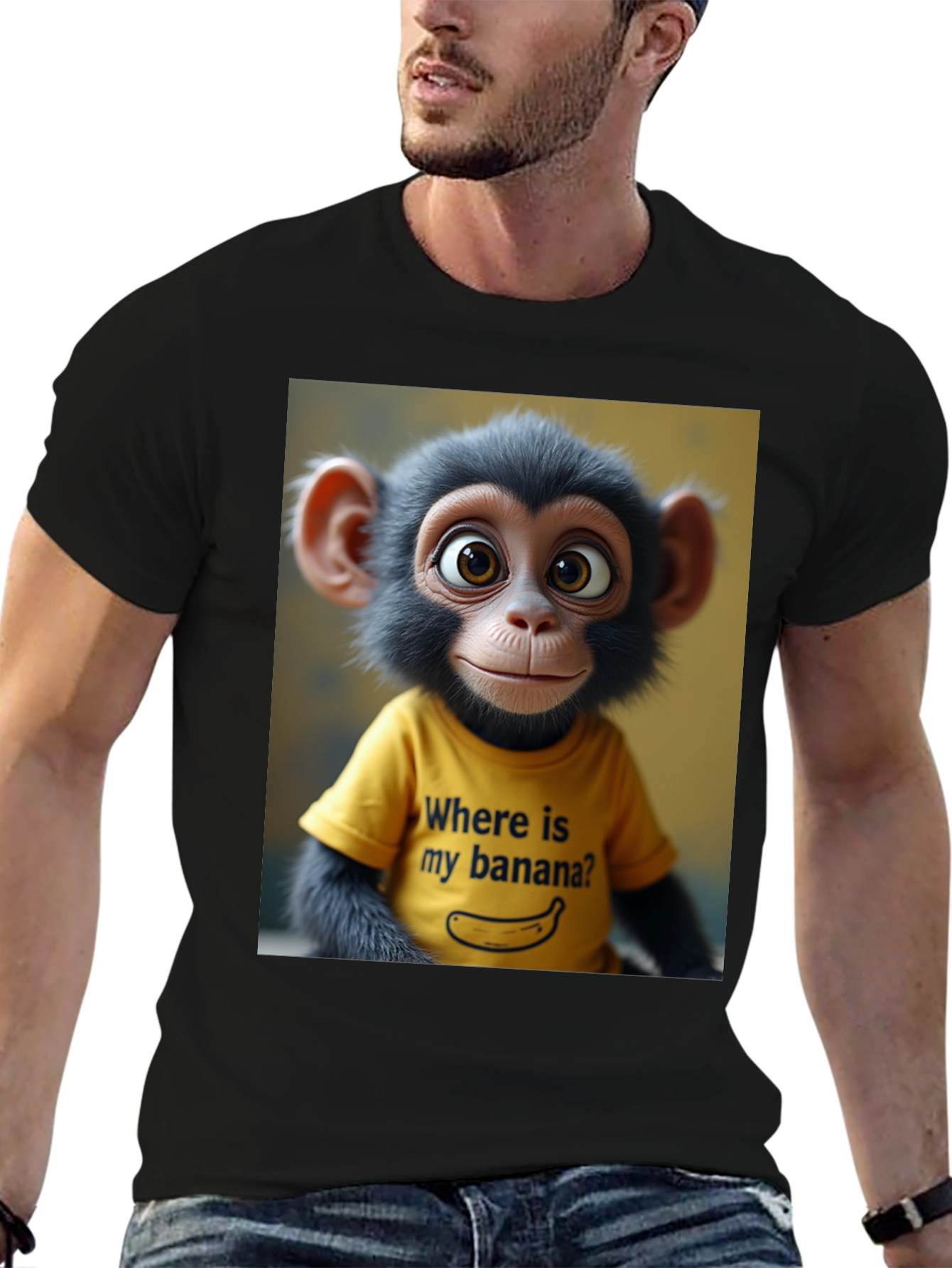 Black Monkey T-Shirt: Where's My Banana? view 6