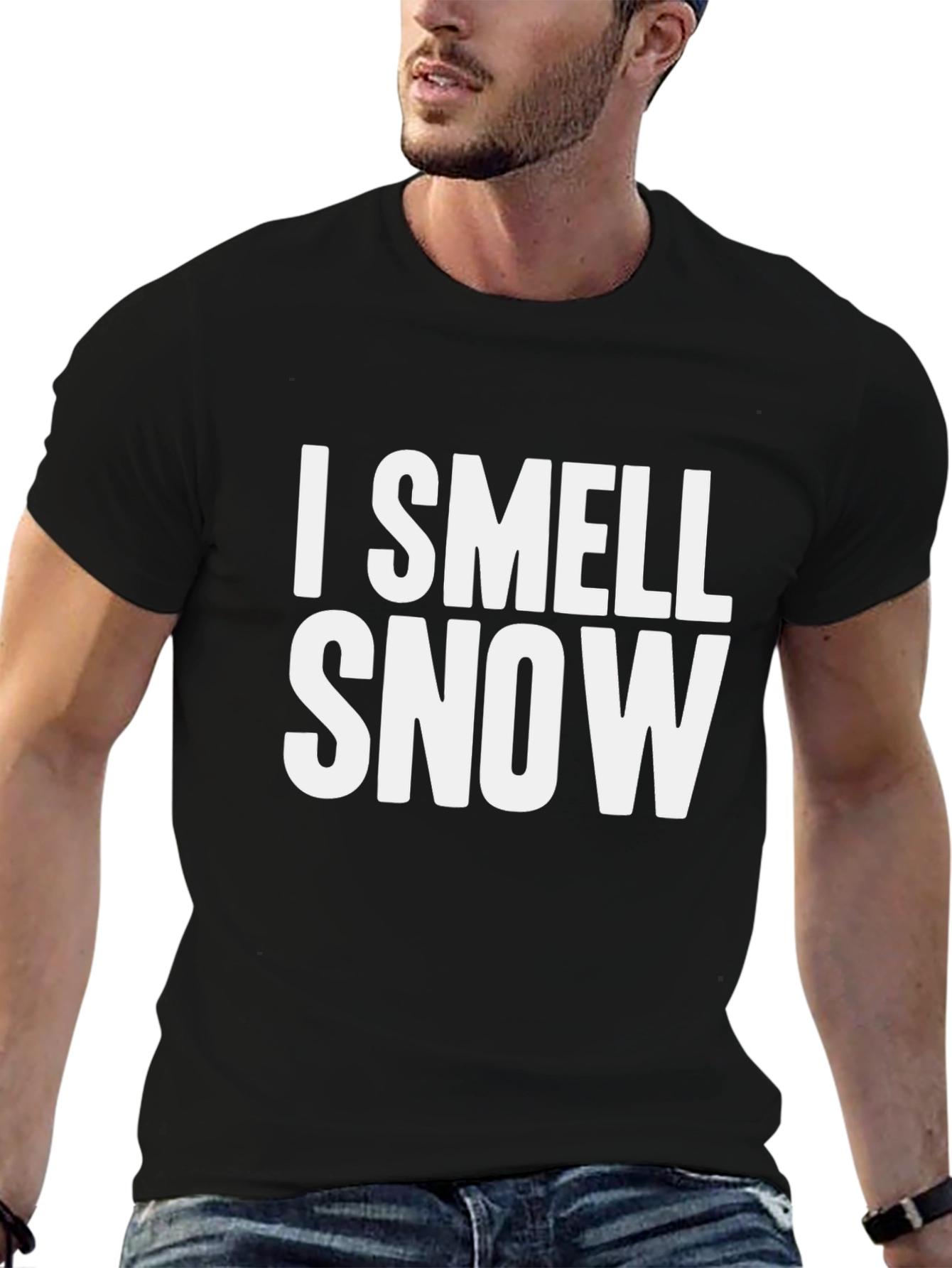 Black I Smell Snow Graphic Tee - Comfortable Everyday Wear view 6