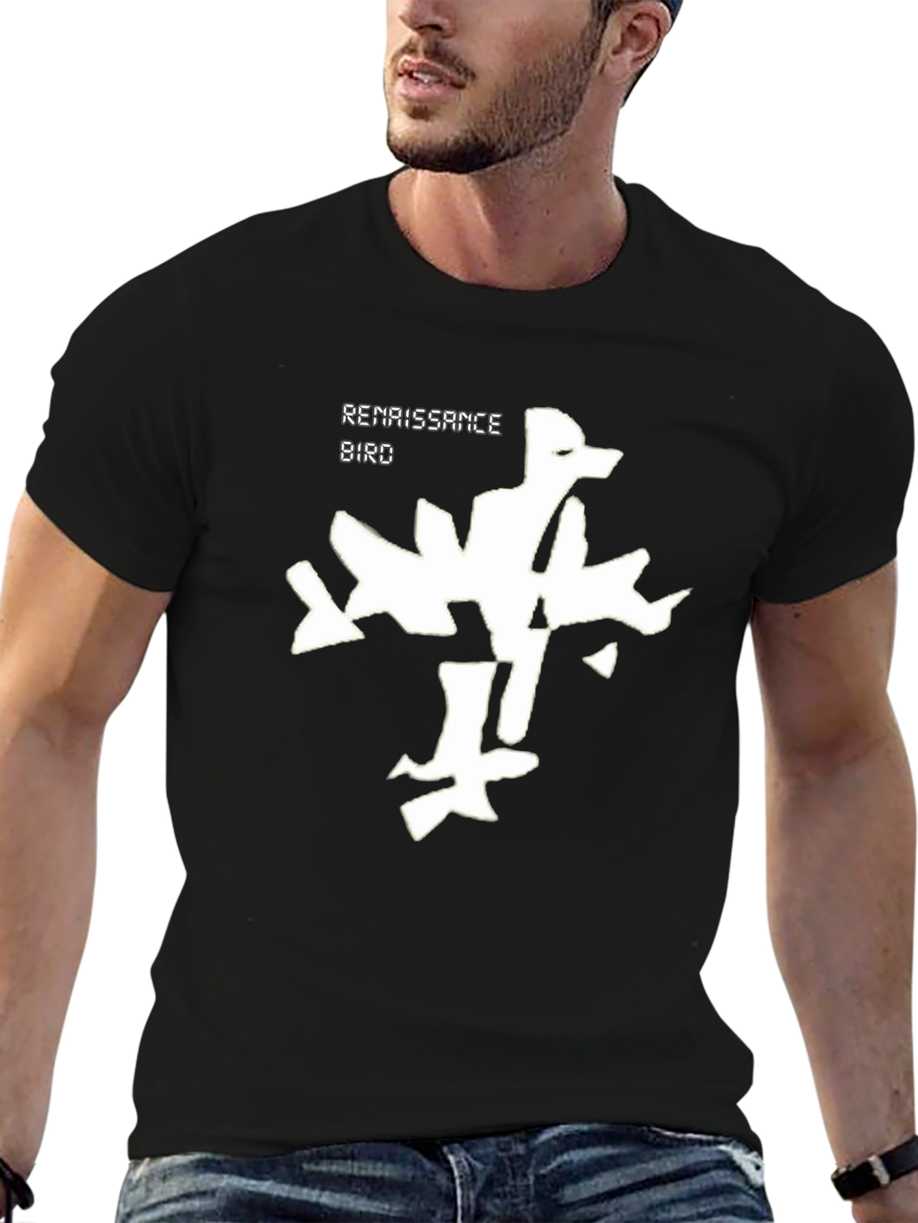 Black Renaissance Bird Graphic T-Shirt - Black view 6