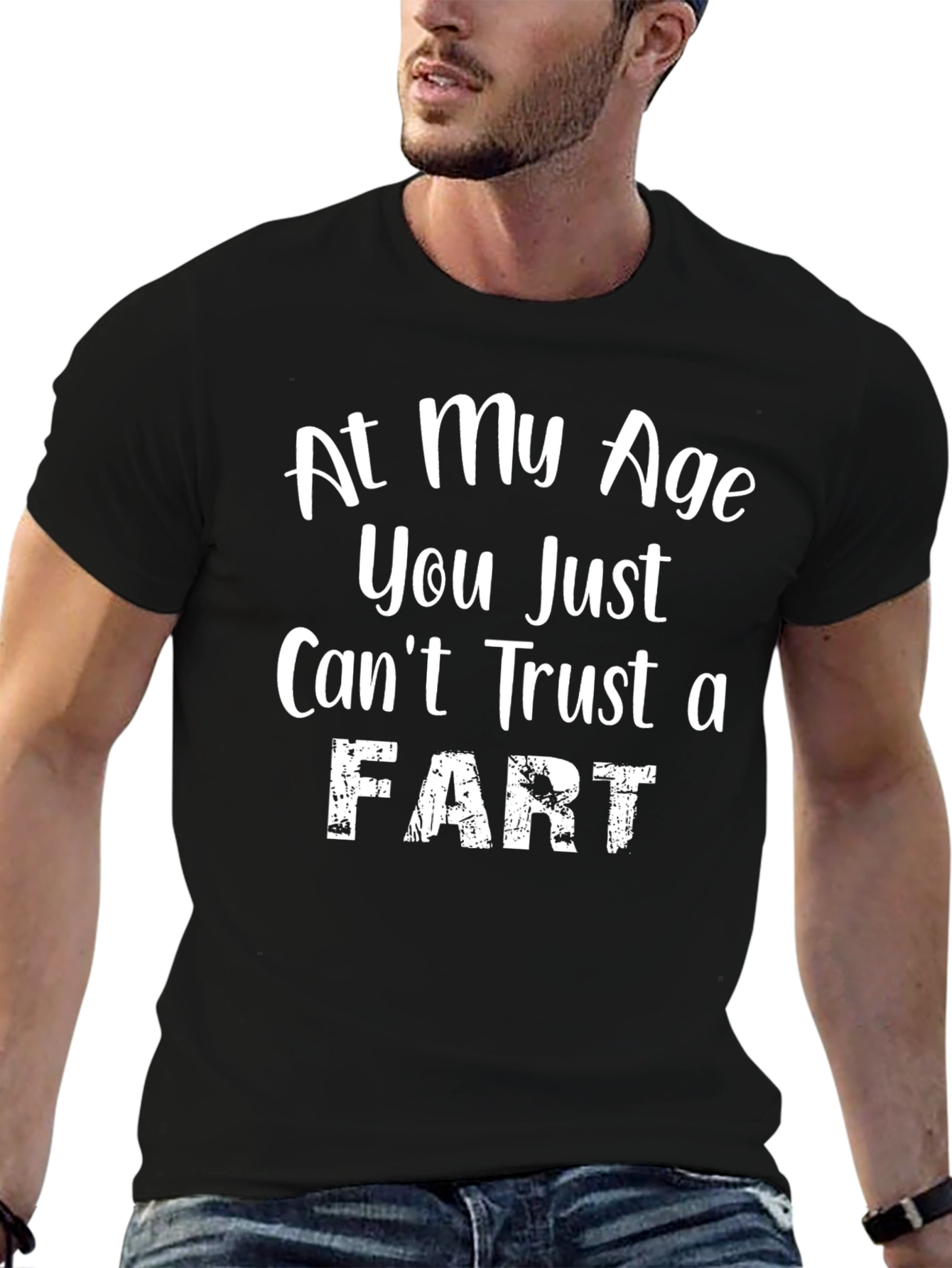 Black Funny "Trust a Fart" Graphic T-Shirt view 6