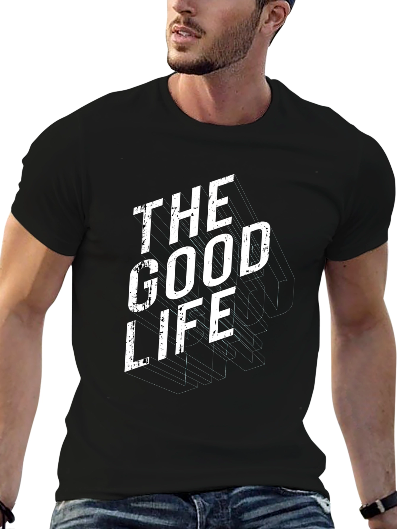 Black The Good Life Graphic Tee - Modern Black T-Shirt view 6