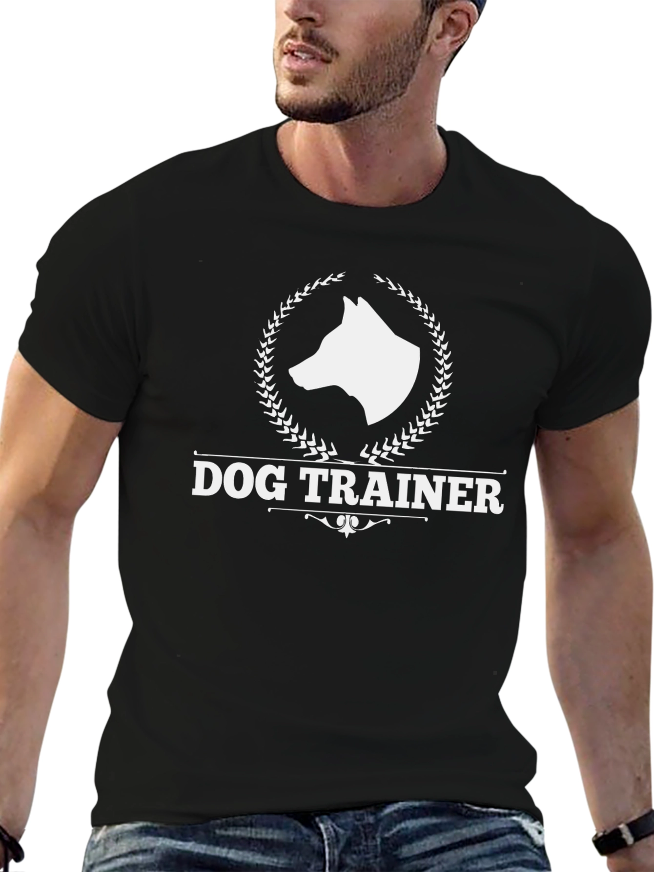 Dog Trainer Graphic Tee - Black Cotton T-Shirt - 6