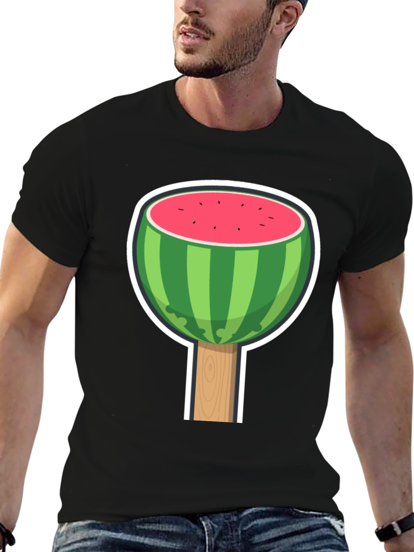 Black Watermelon Lollipop Graphic Tee view 6