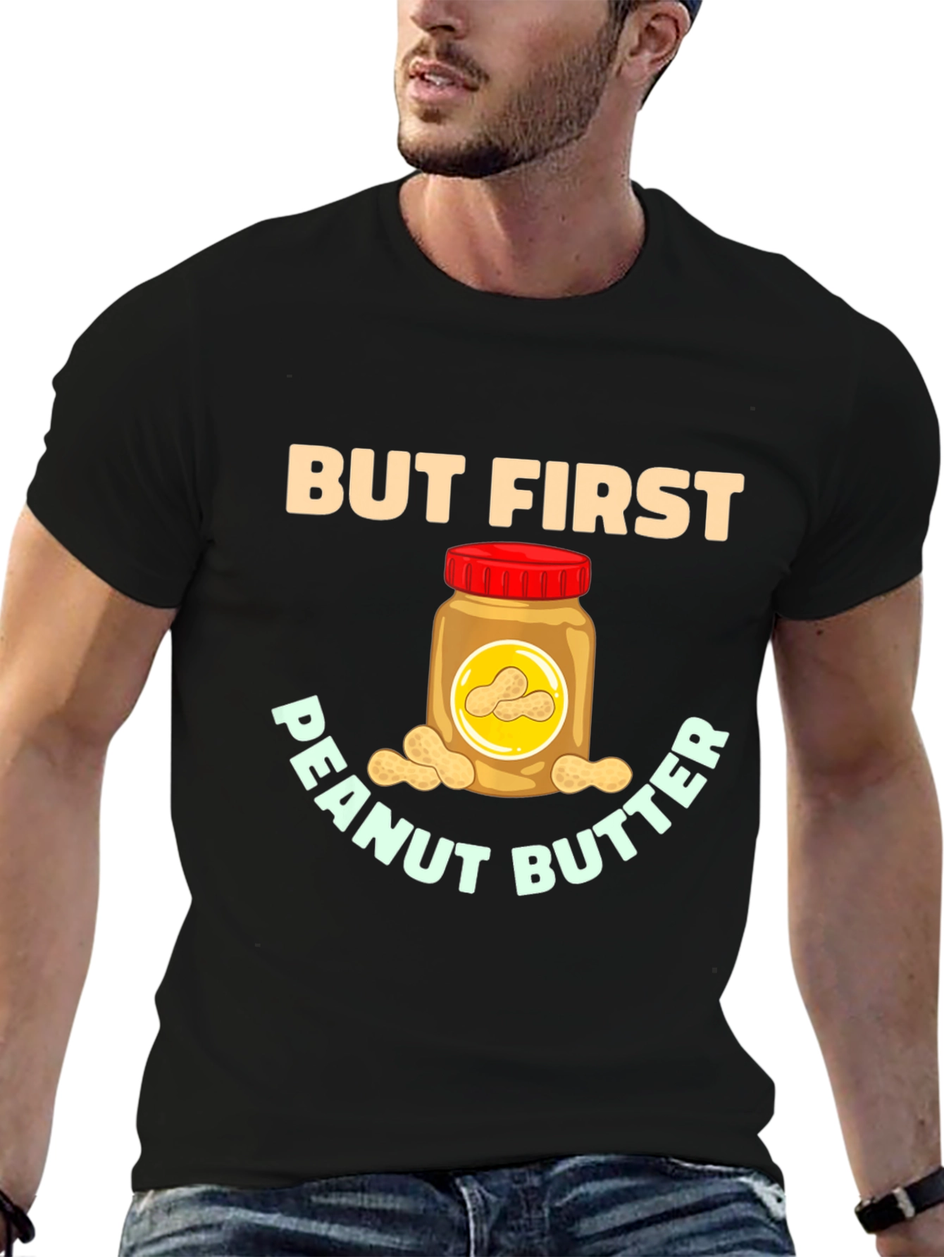Black But First Peanut Butter Graphic Tee view 6