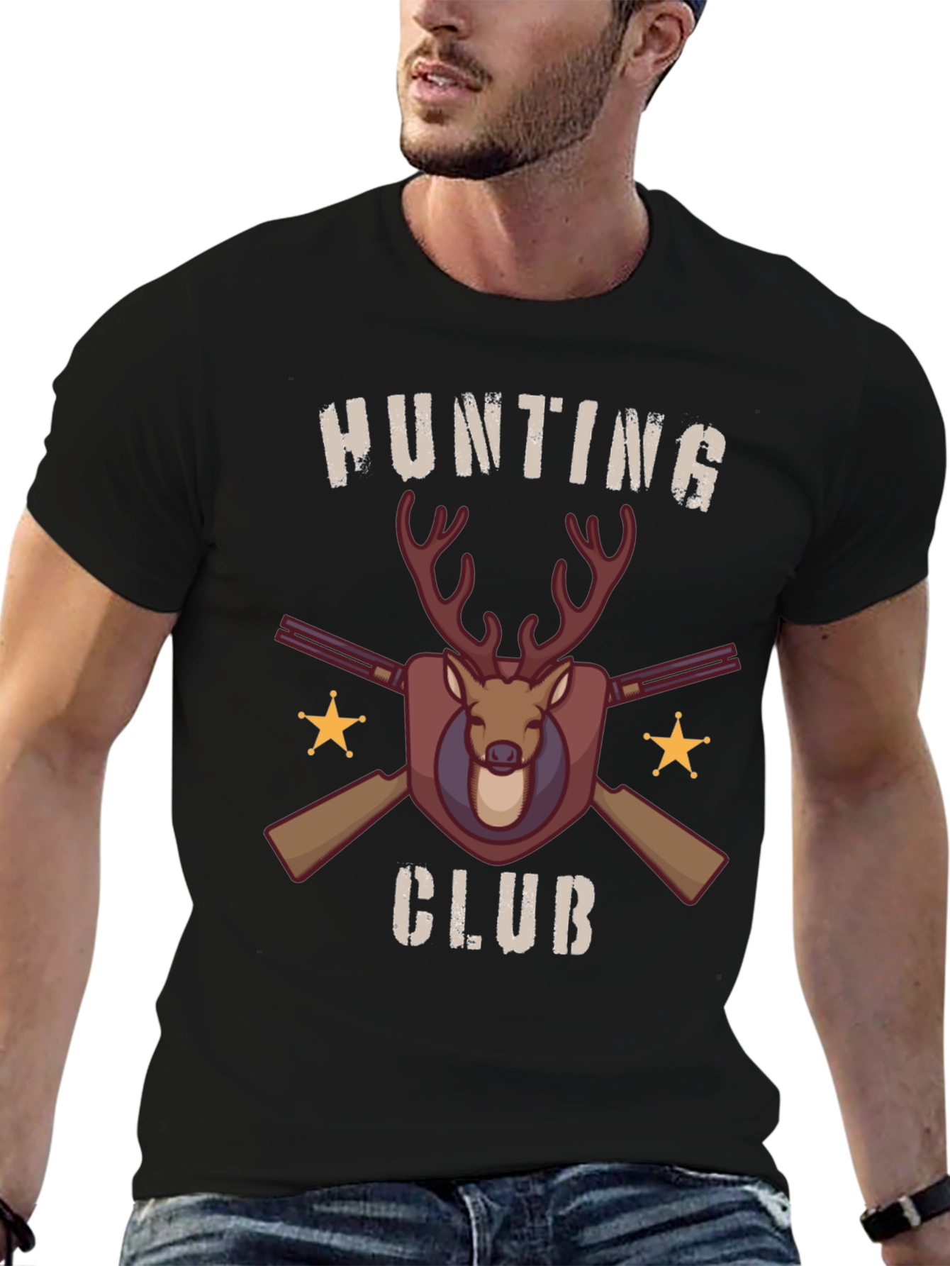 Black Hunting Club Graphic T-Shirt - Black view 6