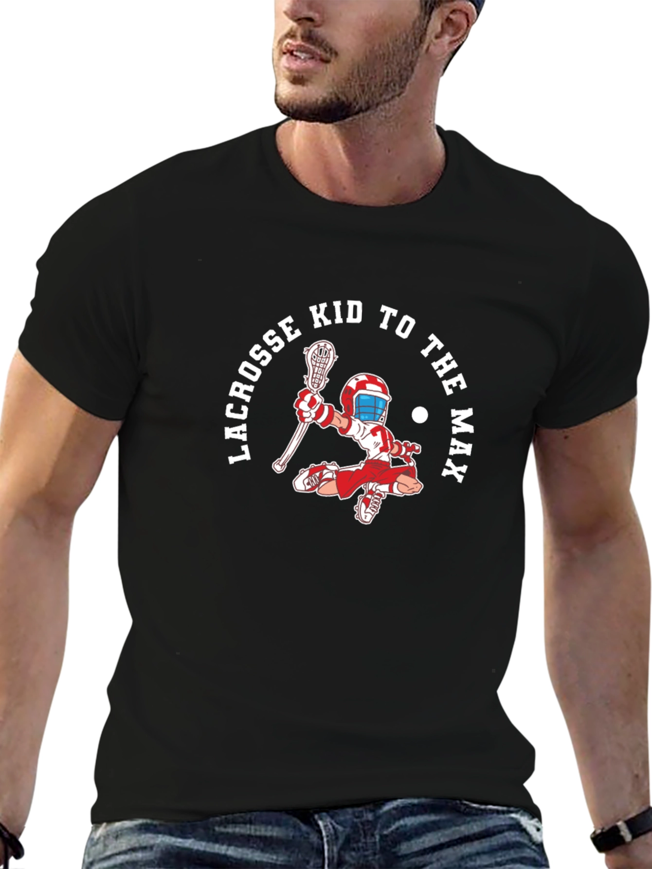 Black Lacrosse Kid to the Max Black T-Shirt view 6
