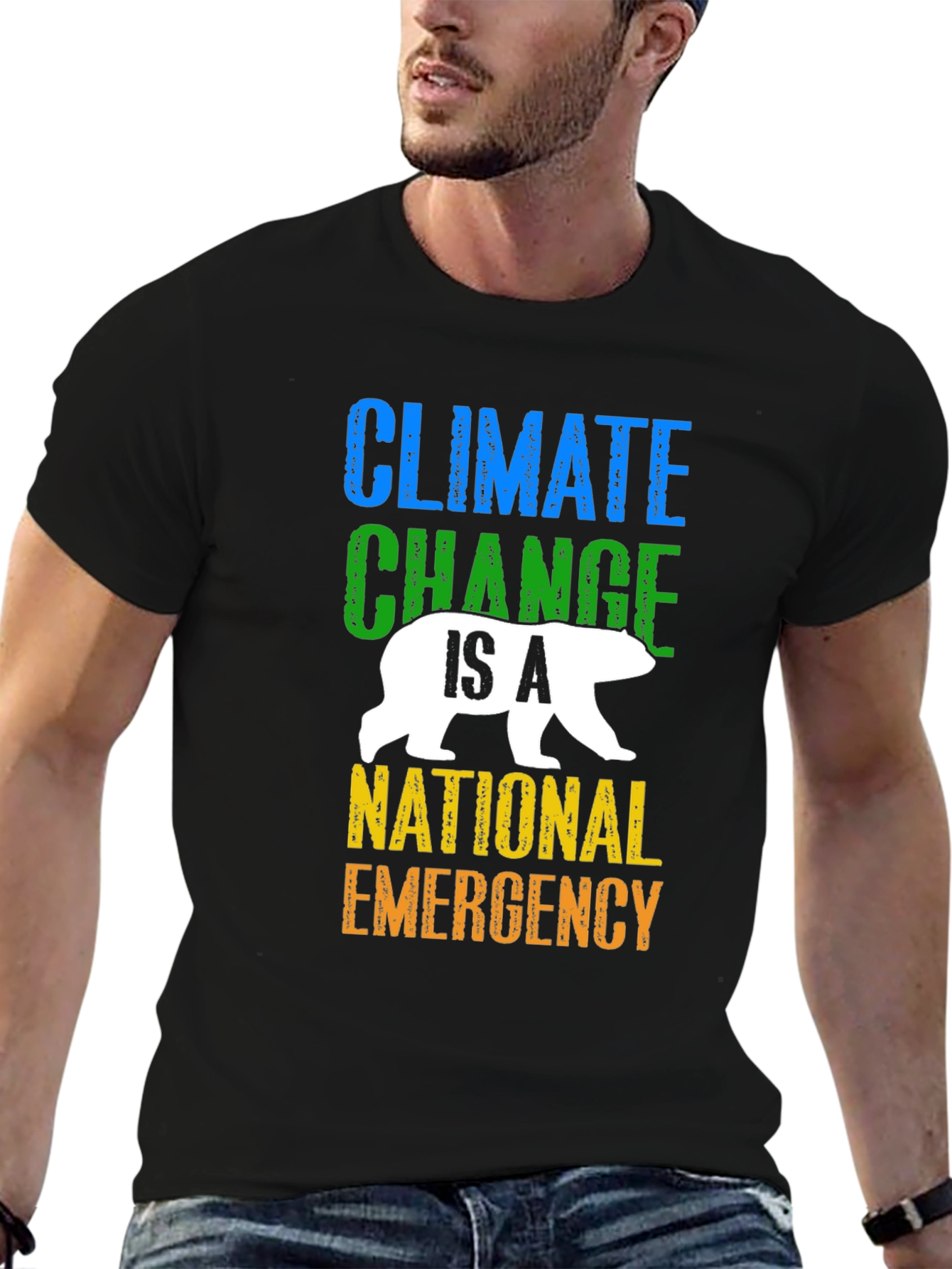 Black Climate Change is a National Emergency T-Shirt view 6