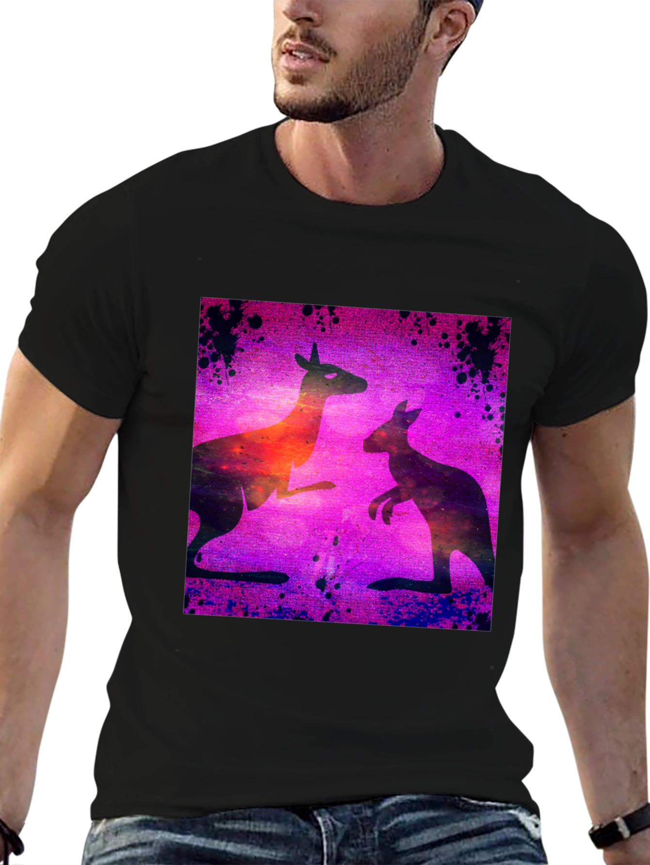 Black Kangaroo Galaxy T-Shirt view 6