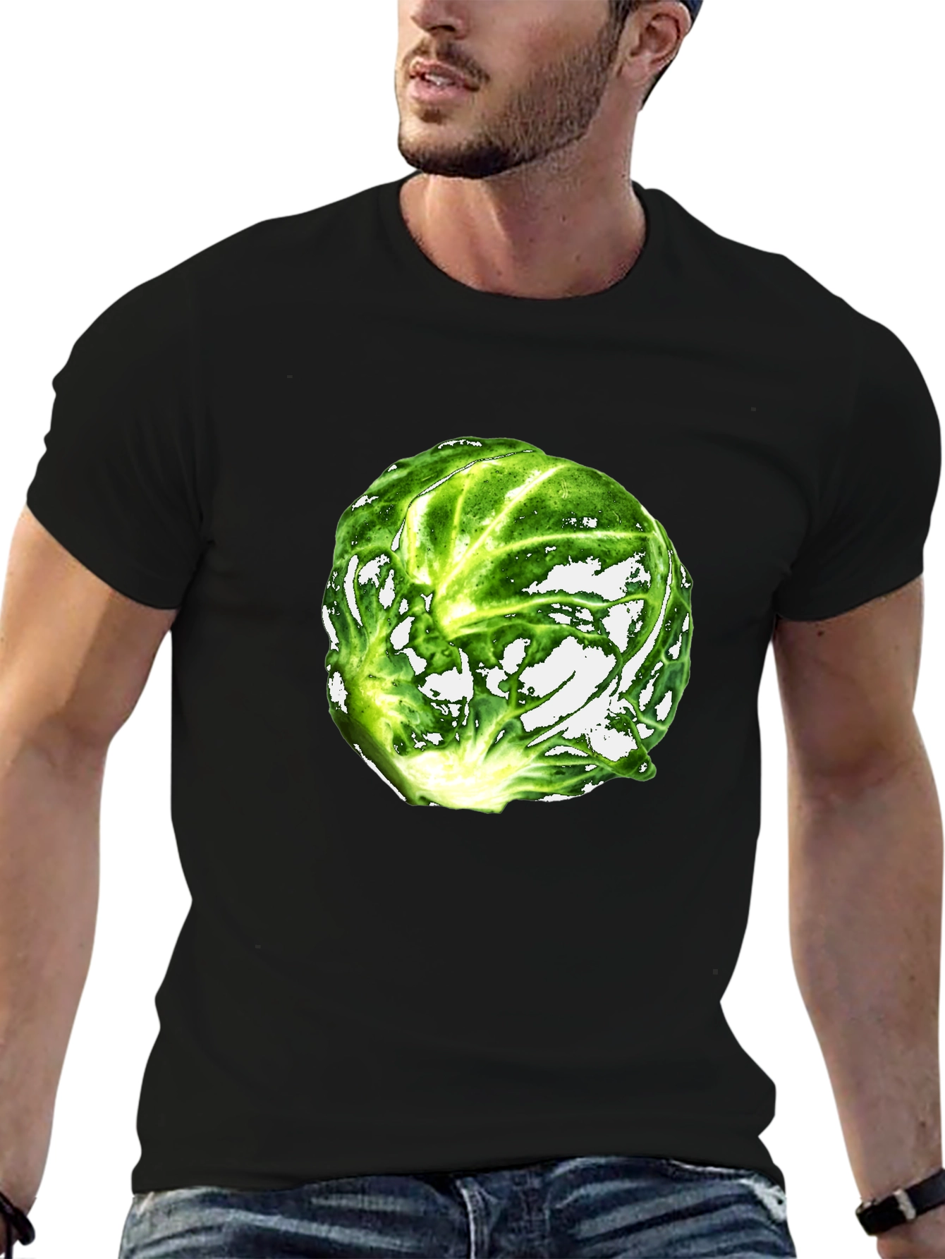 Black Brussels Sprout Graphic T-Shirt view 6