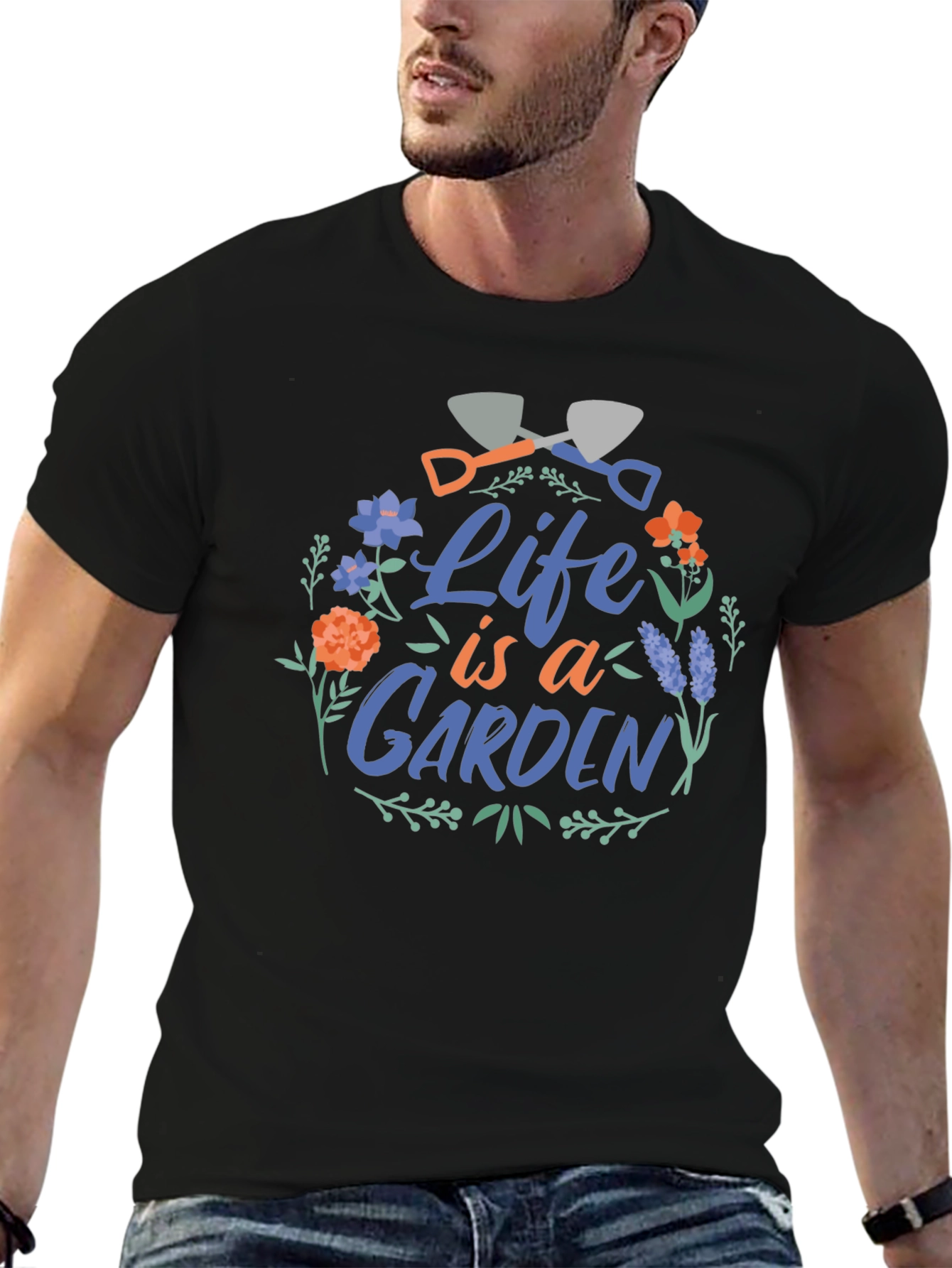 Black Life is a Garden T-Shirt - Floral Graphic Tee view 6