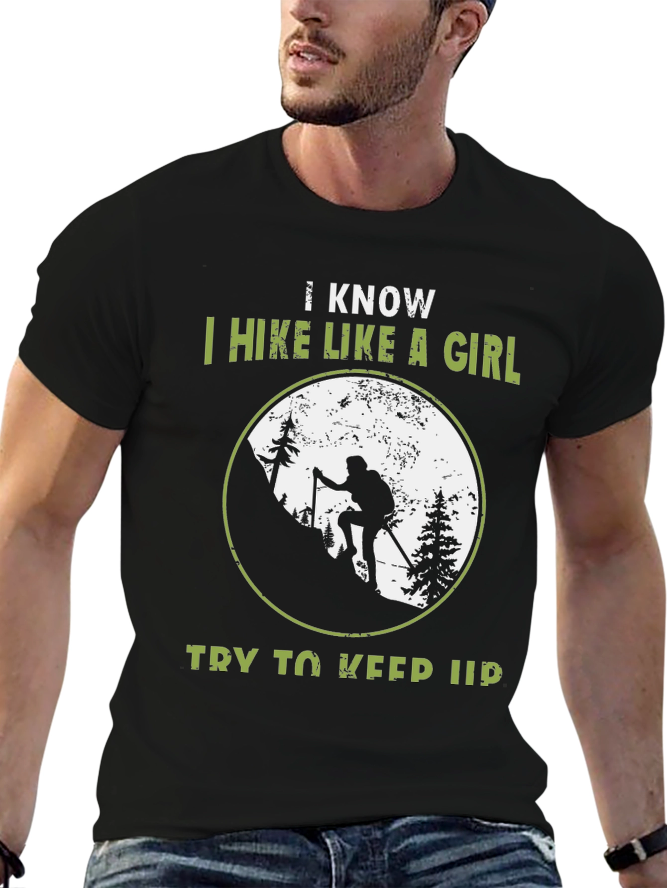 Black Hiking T-Shirt - I Hike Like a Girl view 6