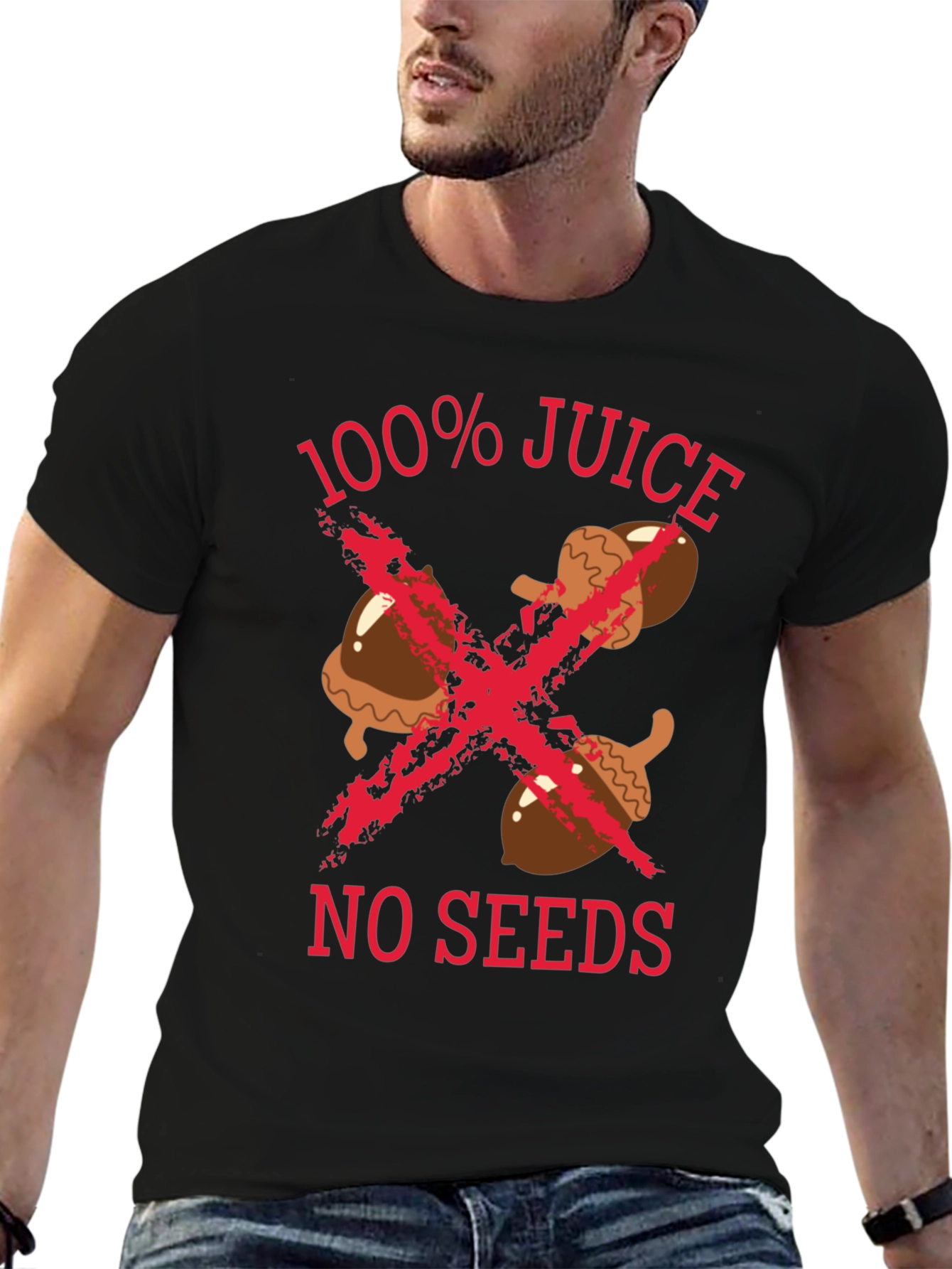 Black 100% Juice No Seeds Graphic Tee - Black view 6