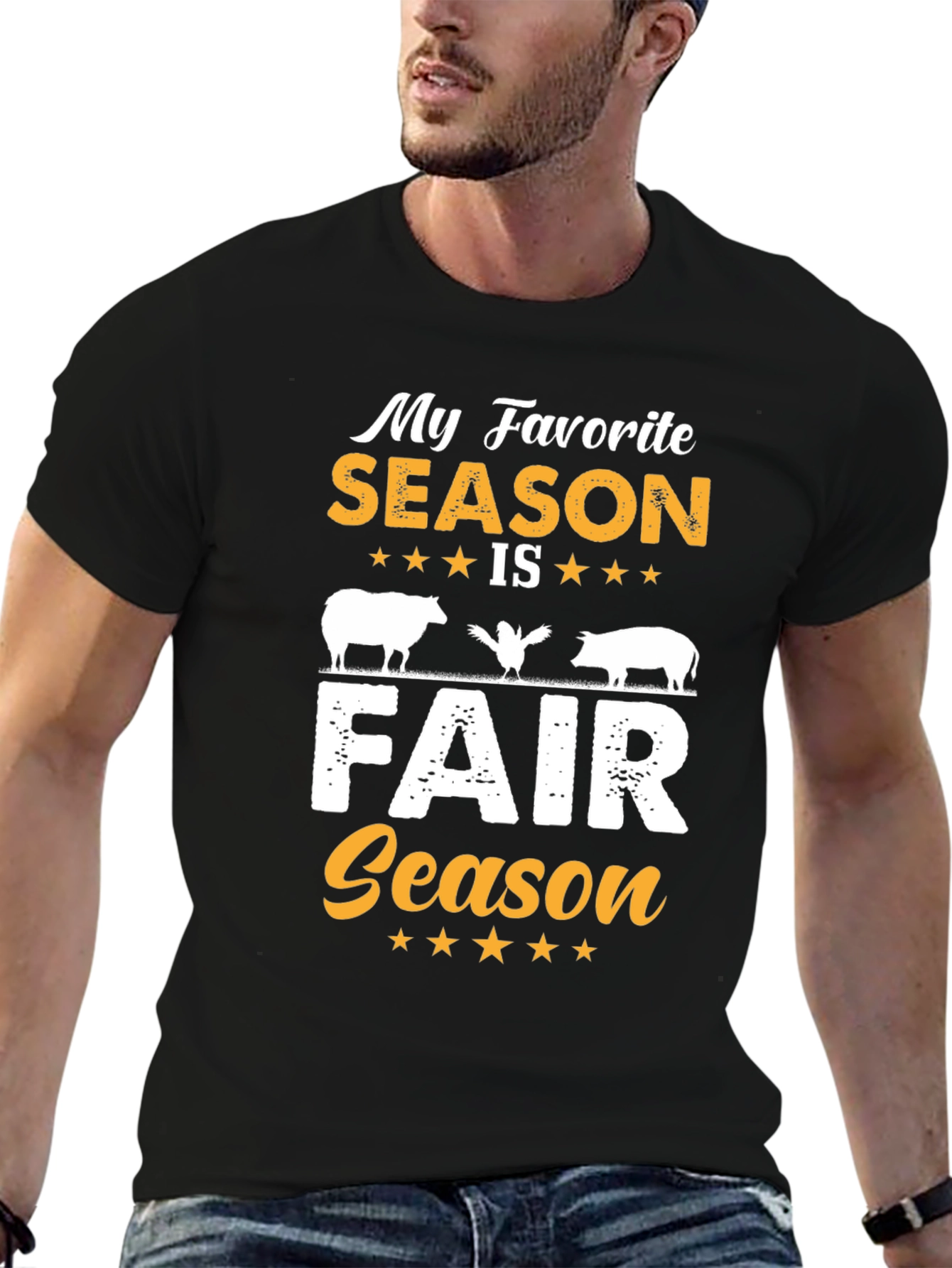 Black My Favorite Season is Fair Season T-Shirt view 6