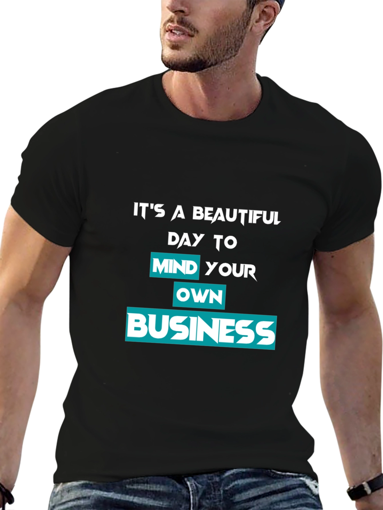 Black Mind Your Own Business Graphic Tee view 6