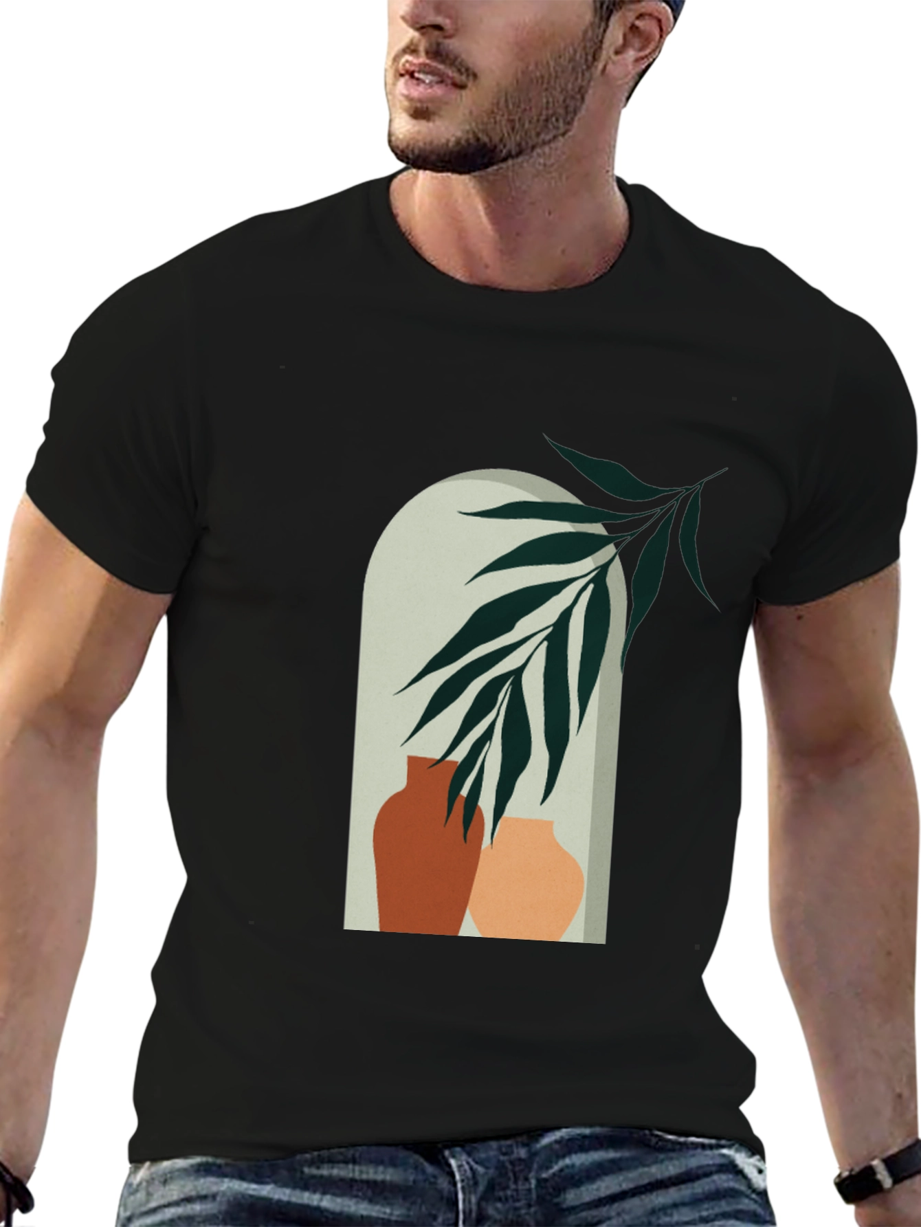 Vase Art Graphic Tee - Modern Casual Style - 6