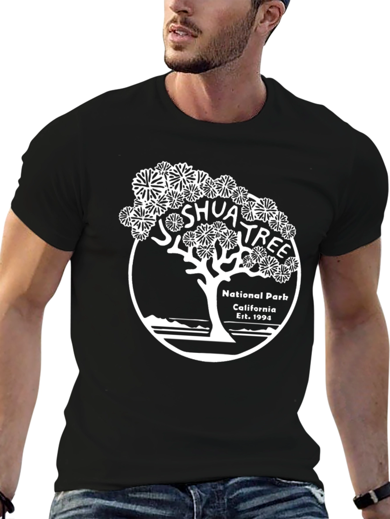 Black Joshua Tree National Park Black T-Shirt view 6
