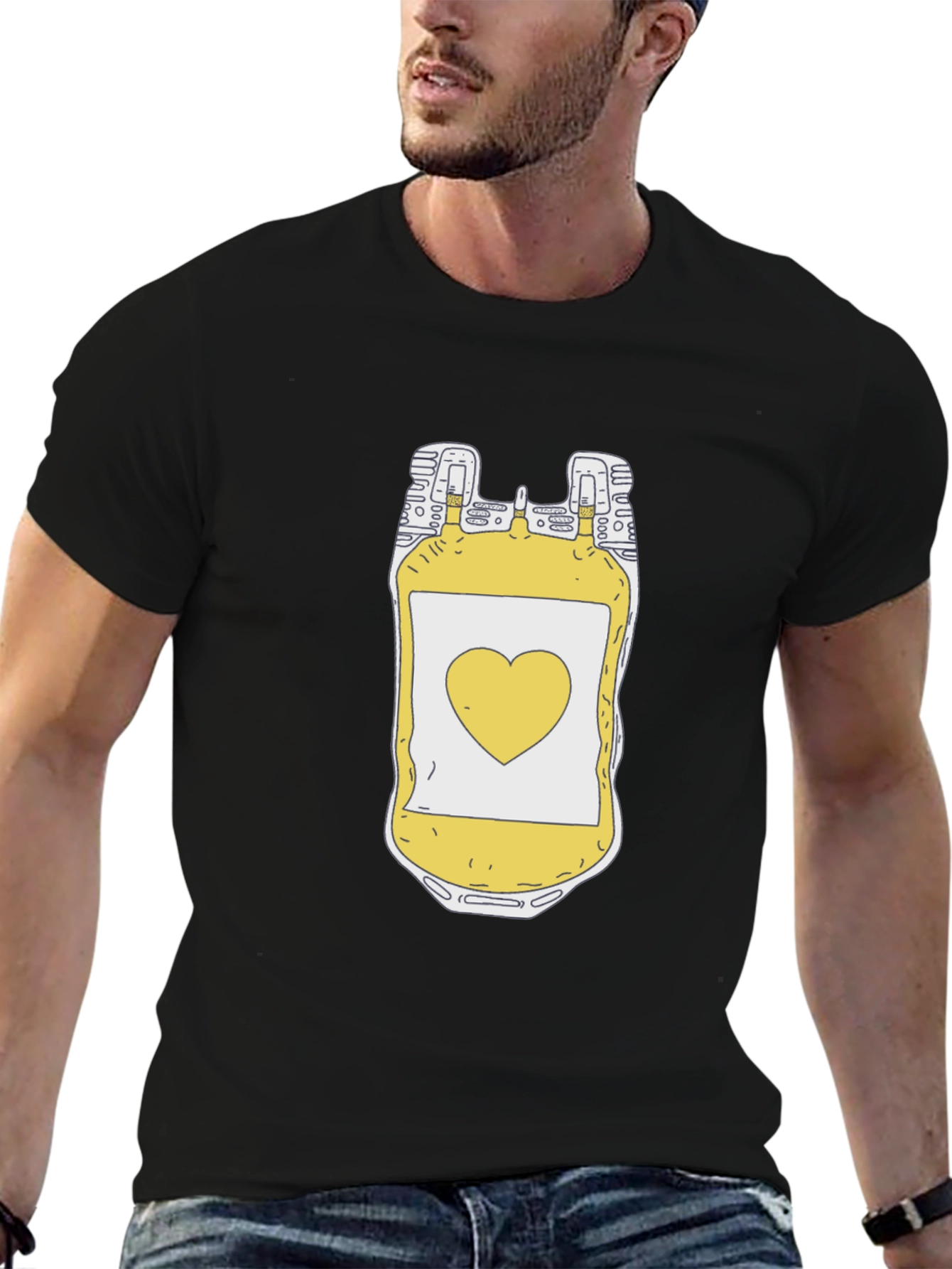 Black Donate Love Tee - Black Graphic T-Shirt view 6