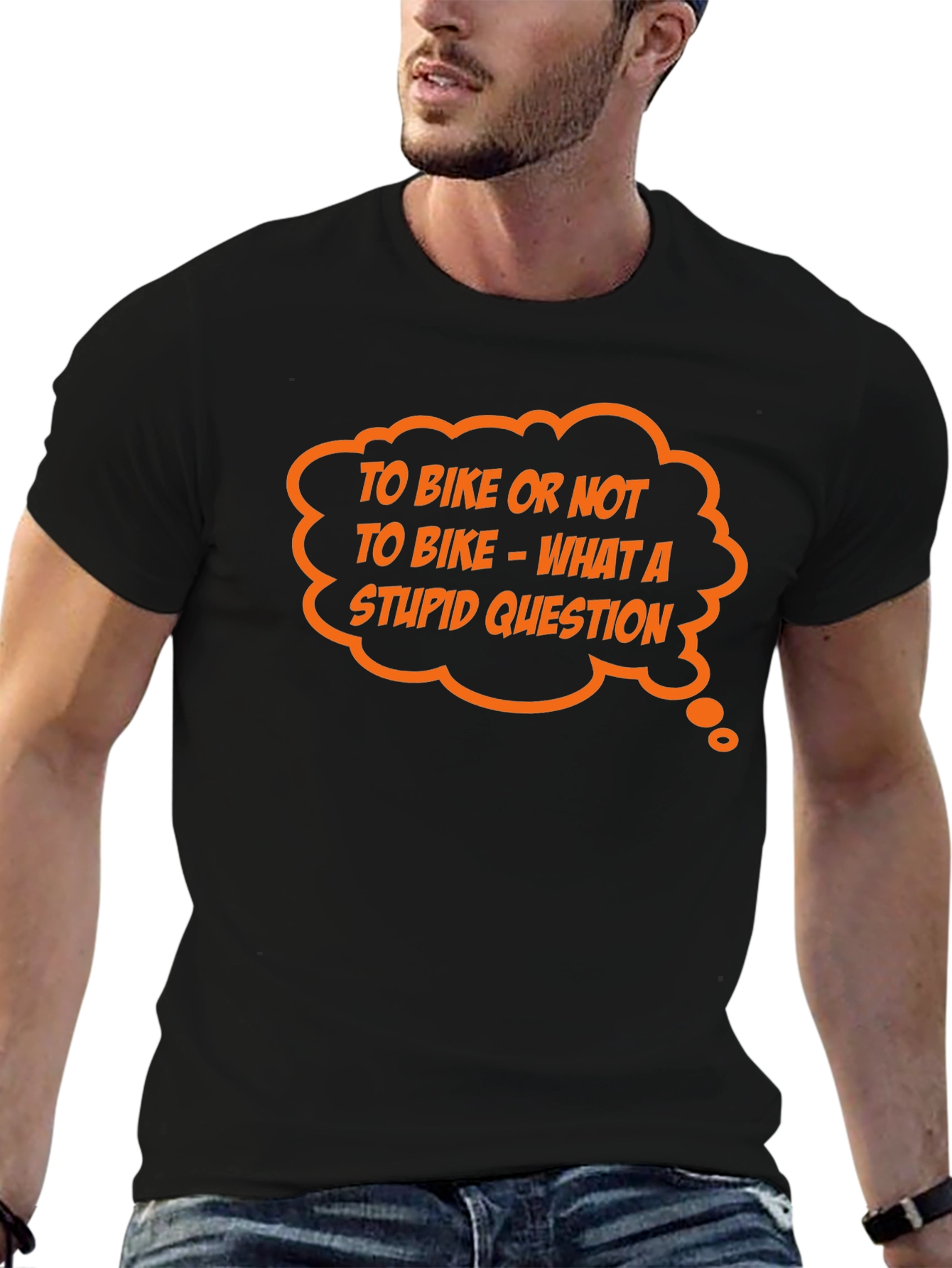 Black Funny Biker T-Shirt - To Bike or Not to Bike view 6
