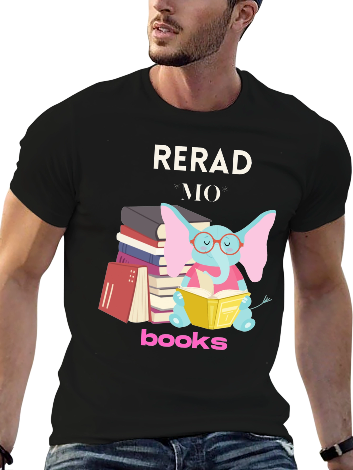 Black Read More Books T-Shirt view 6