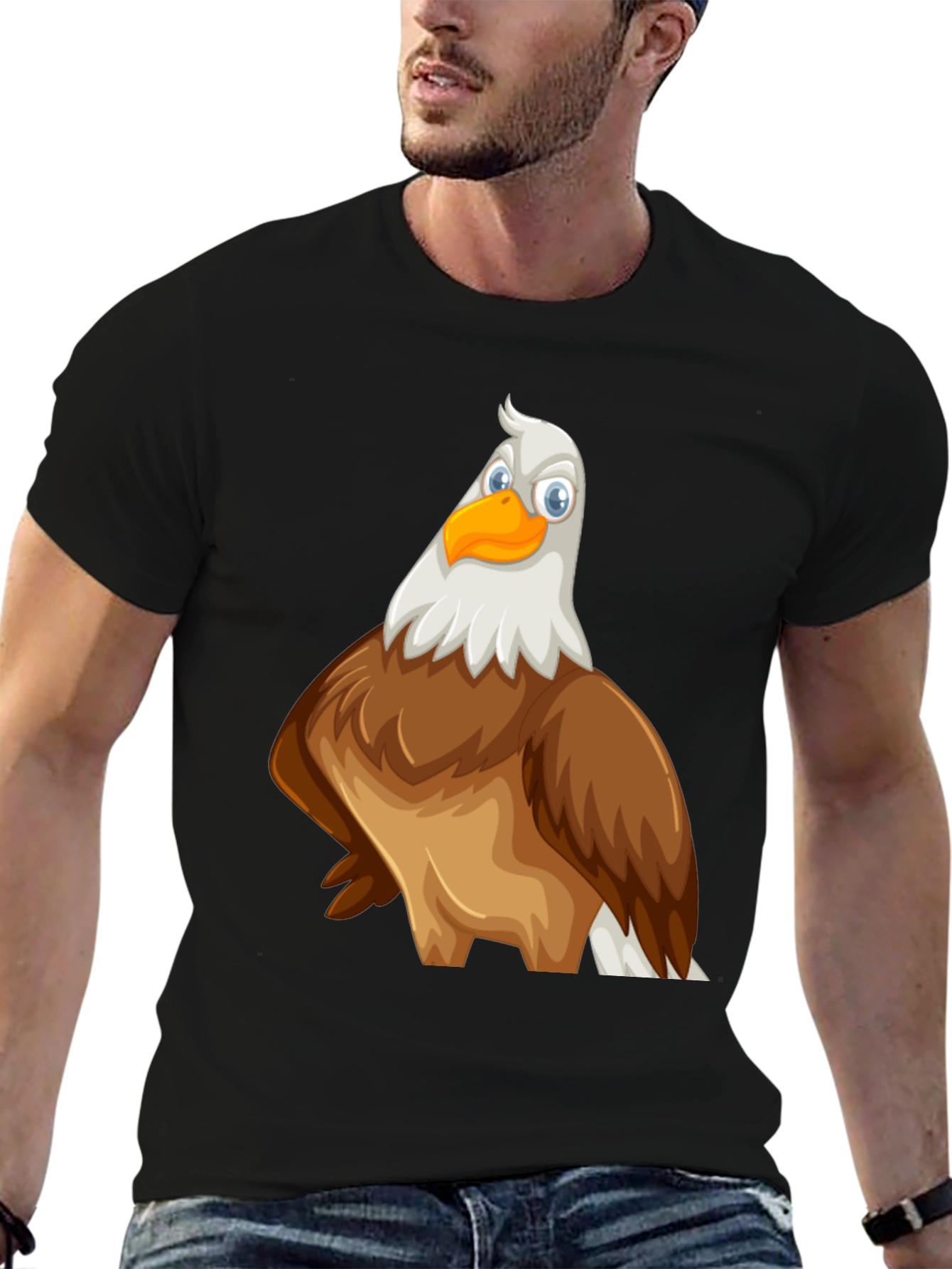 Black Eagle Cartoon Graphic Print Tee view 6