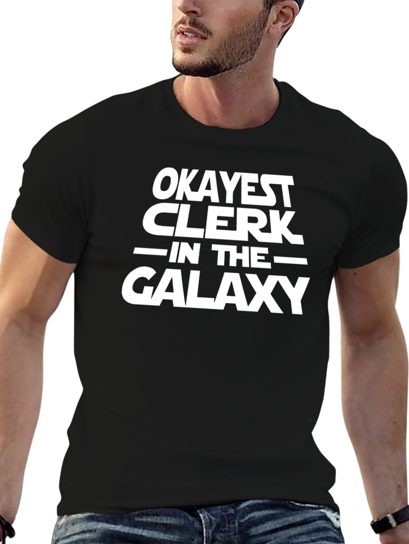Black Okayest Clerk in the Galaxy - Graphic T-Shirt view 6