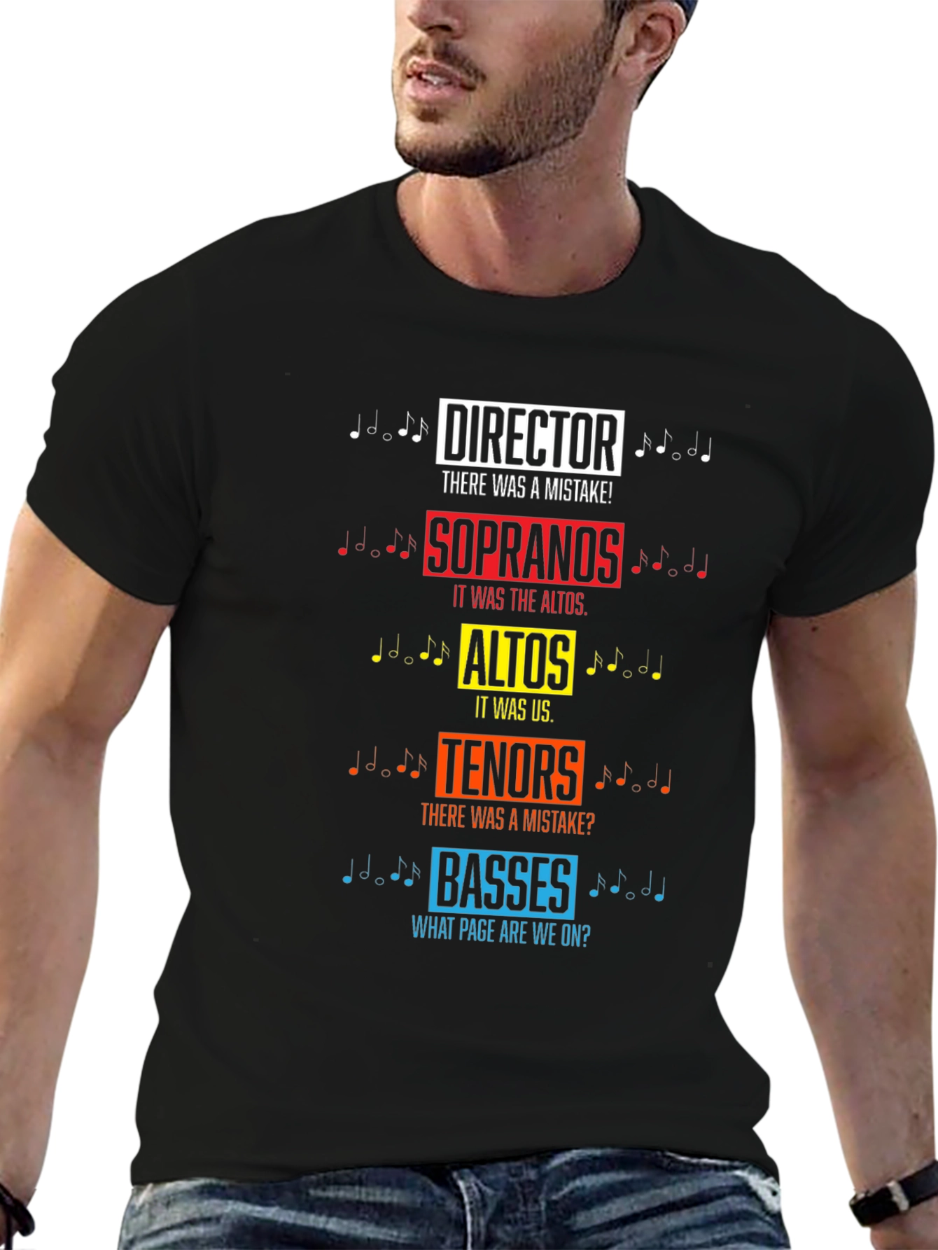 Choir Humor T-Shirt: Director, Soprano, Alto, Tenor, Bass - 6